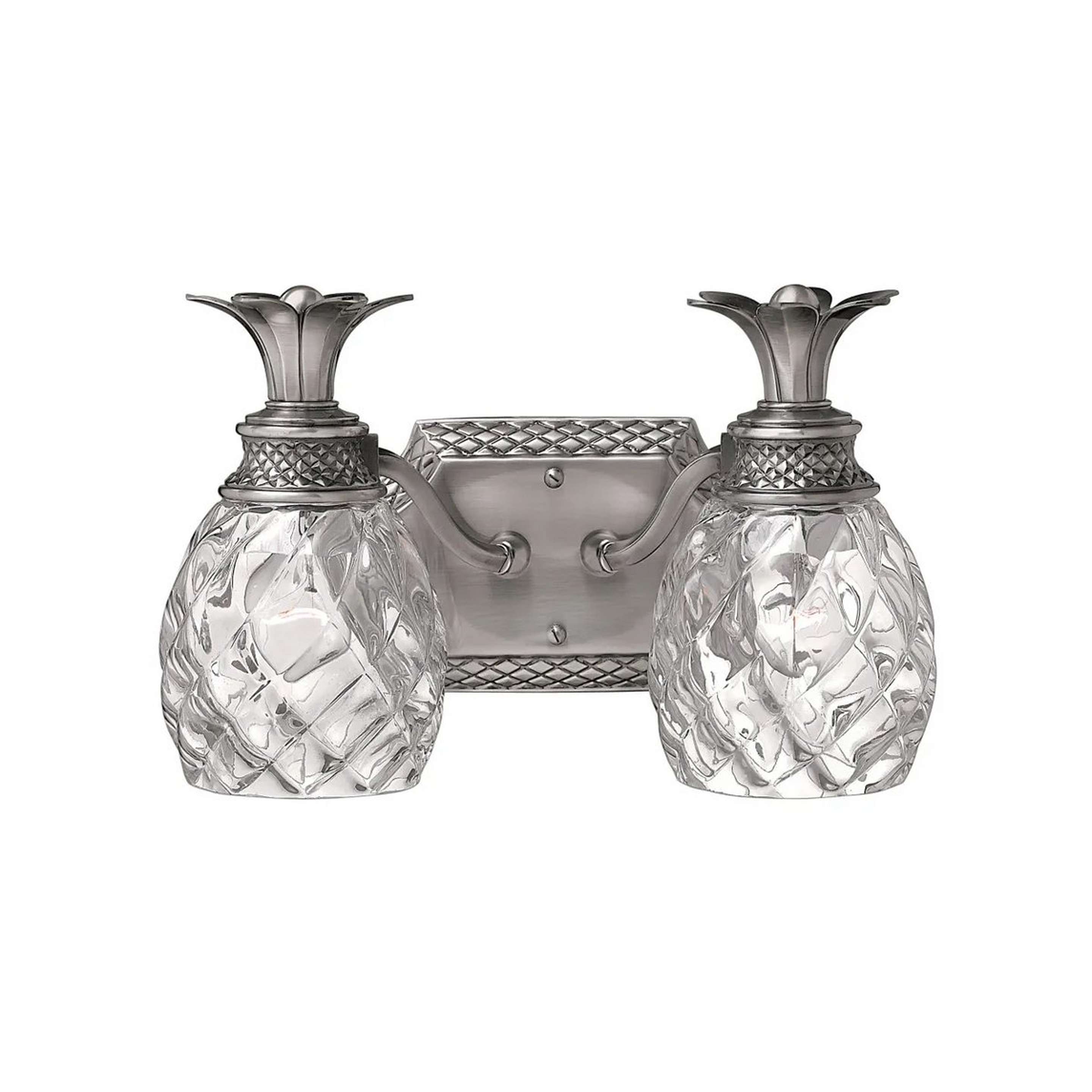 A Ananas Vanity Light - 2 Light with Antique Nickel color
