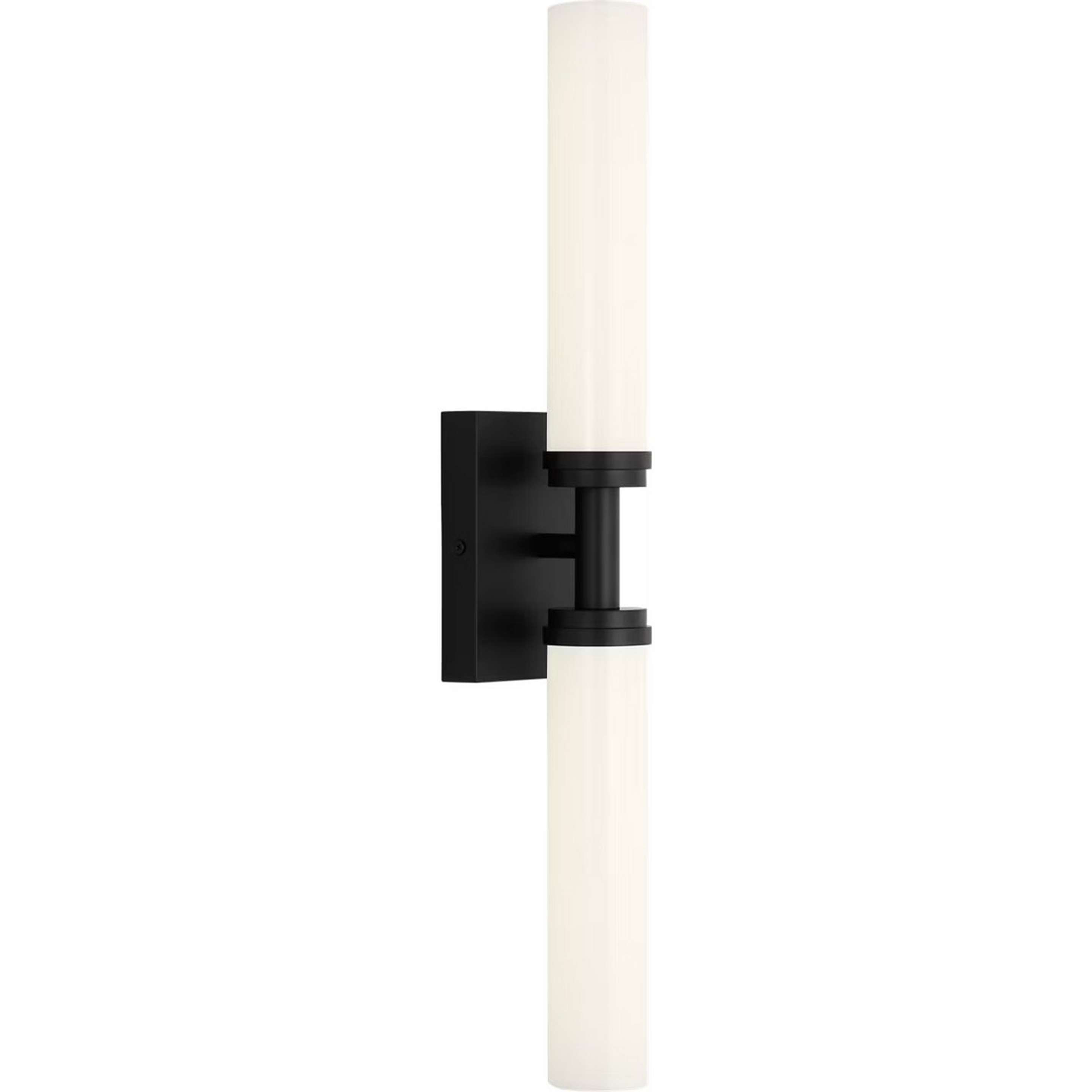 A Lenoir LED Vanity Light - 24" with Black / Opal Glass color