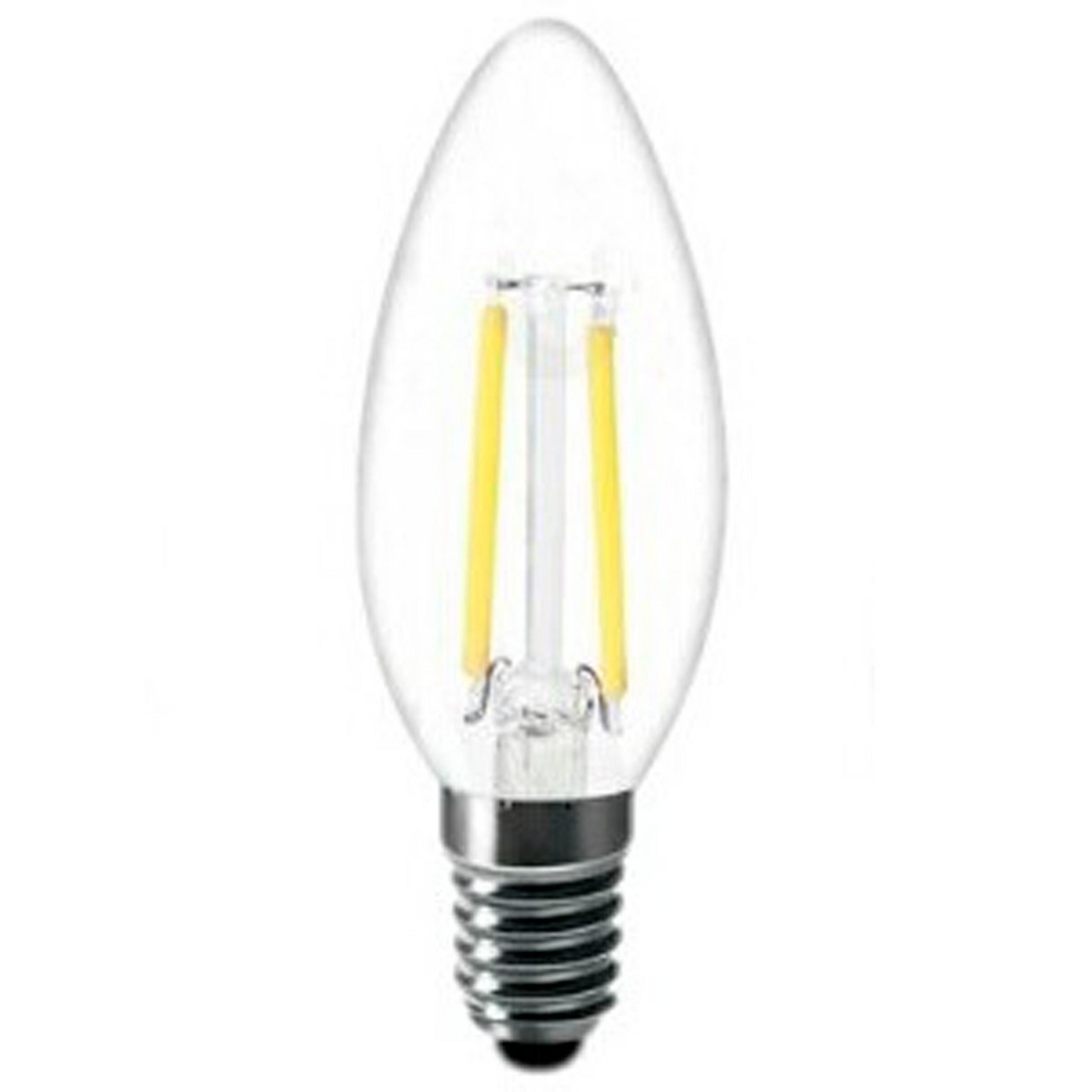 A 4 Watt LED E12 Candle Base Bulb with Clear color