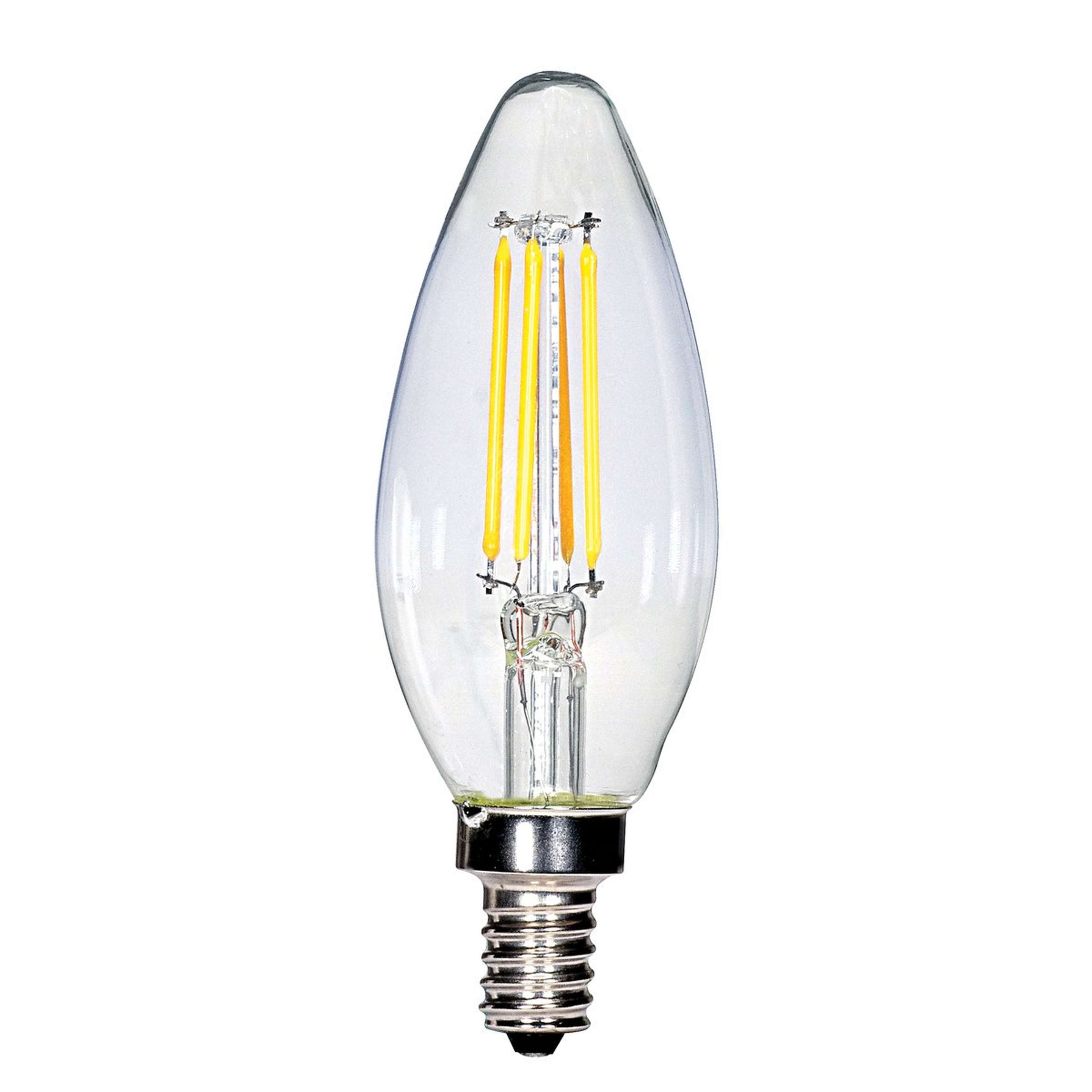 A 4 Watt E12 Candelabra Base LED Bulb with Clear color
