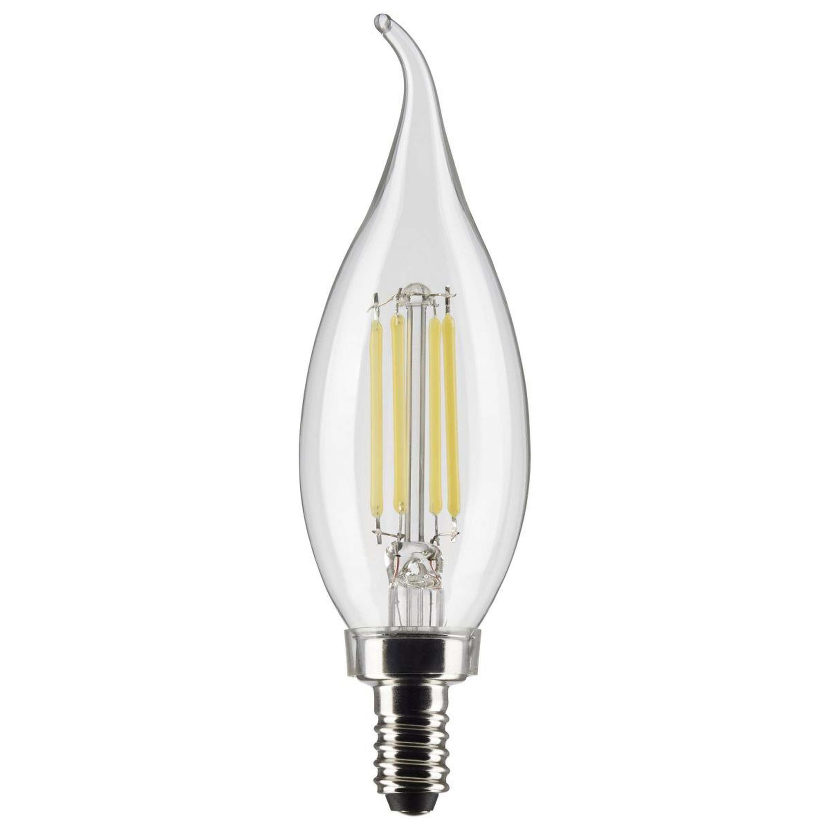 A 4 Watt Flame Tip Candelabra Base LED Bulb - Clear with undefined color