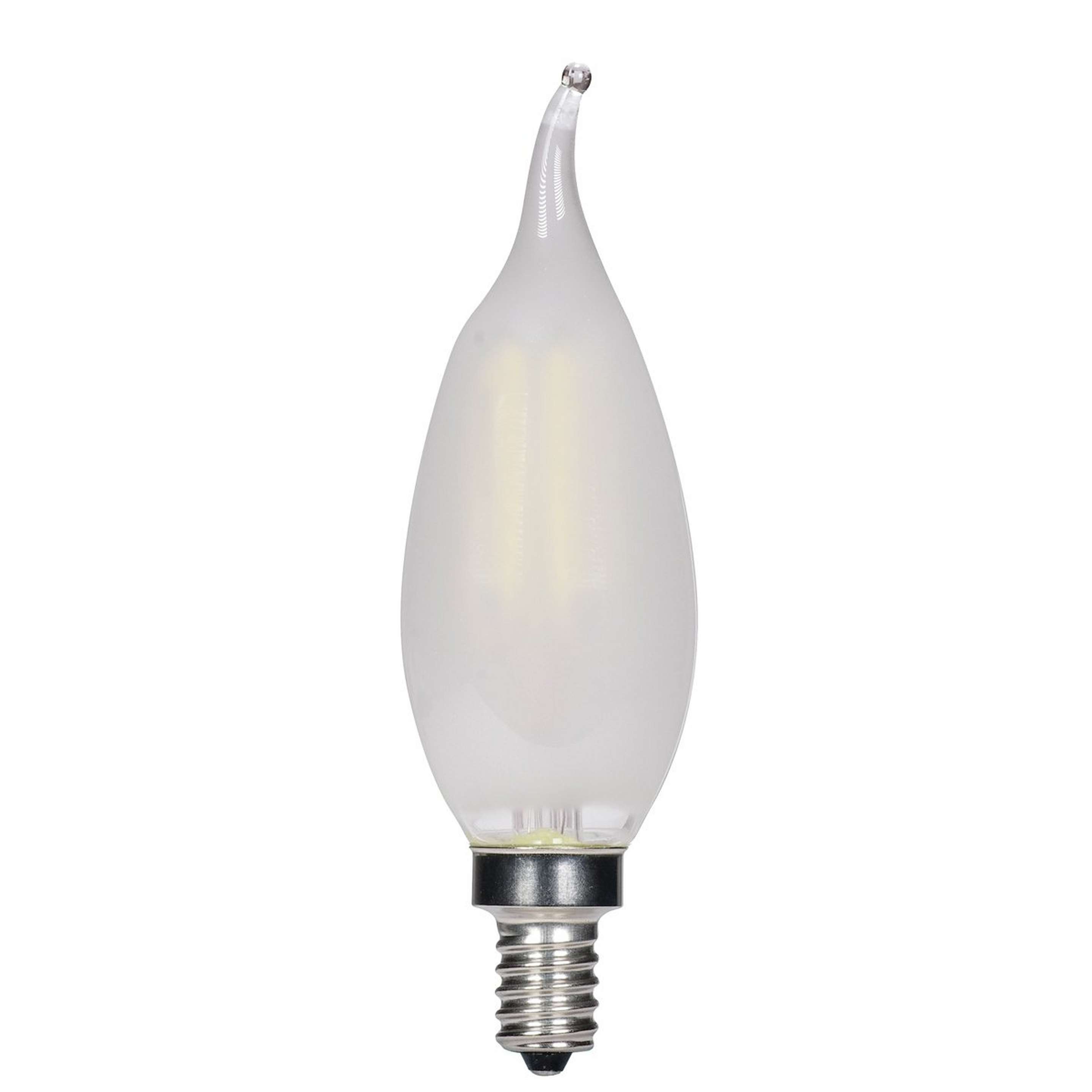A 4 Watt Flame Tip Candelabra Base LED Bulb with undefined color