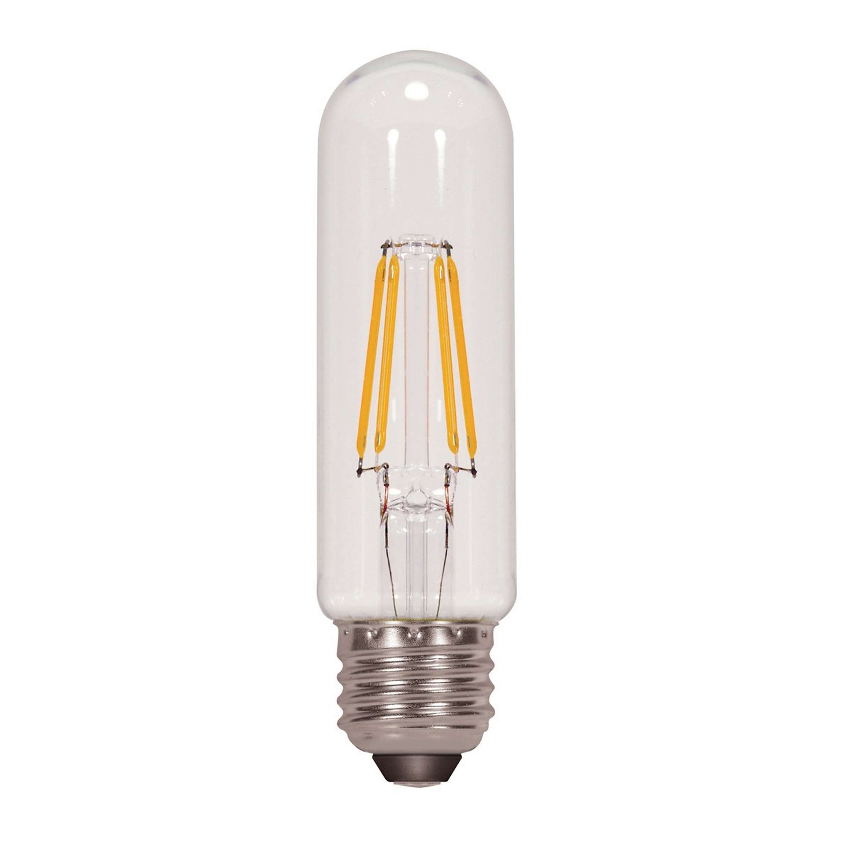 A 5.5 Watt T10 Tubular Filament Medium Base LED Bulb - 2700K with undefined color