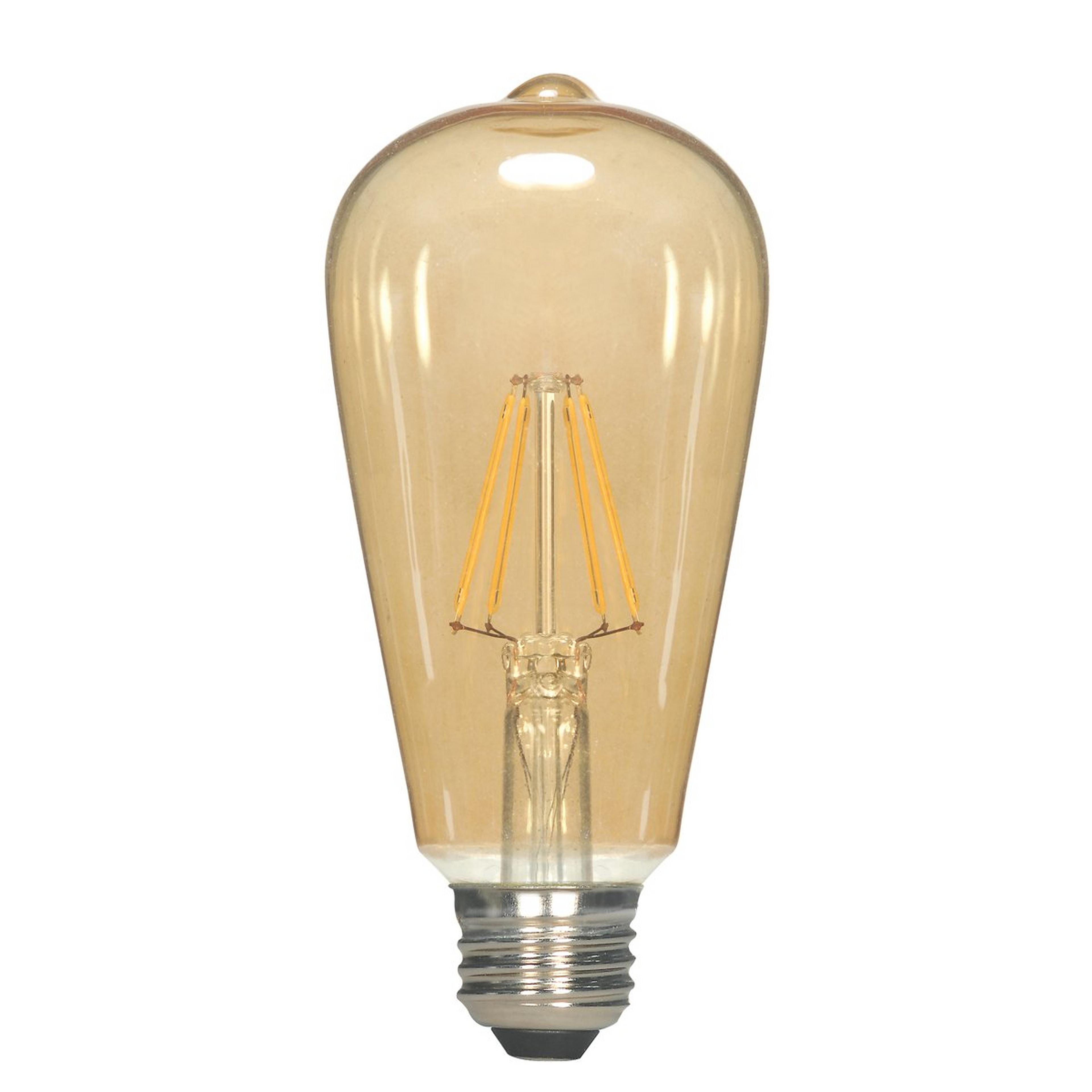 A 2.5 Watt Vintage Filament Medium Base LED Bulb - Amber with Amber color