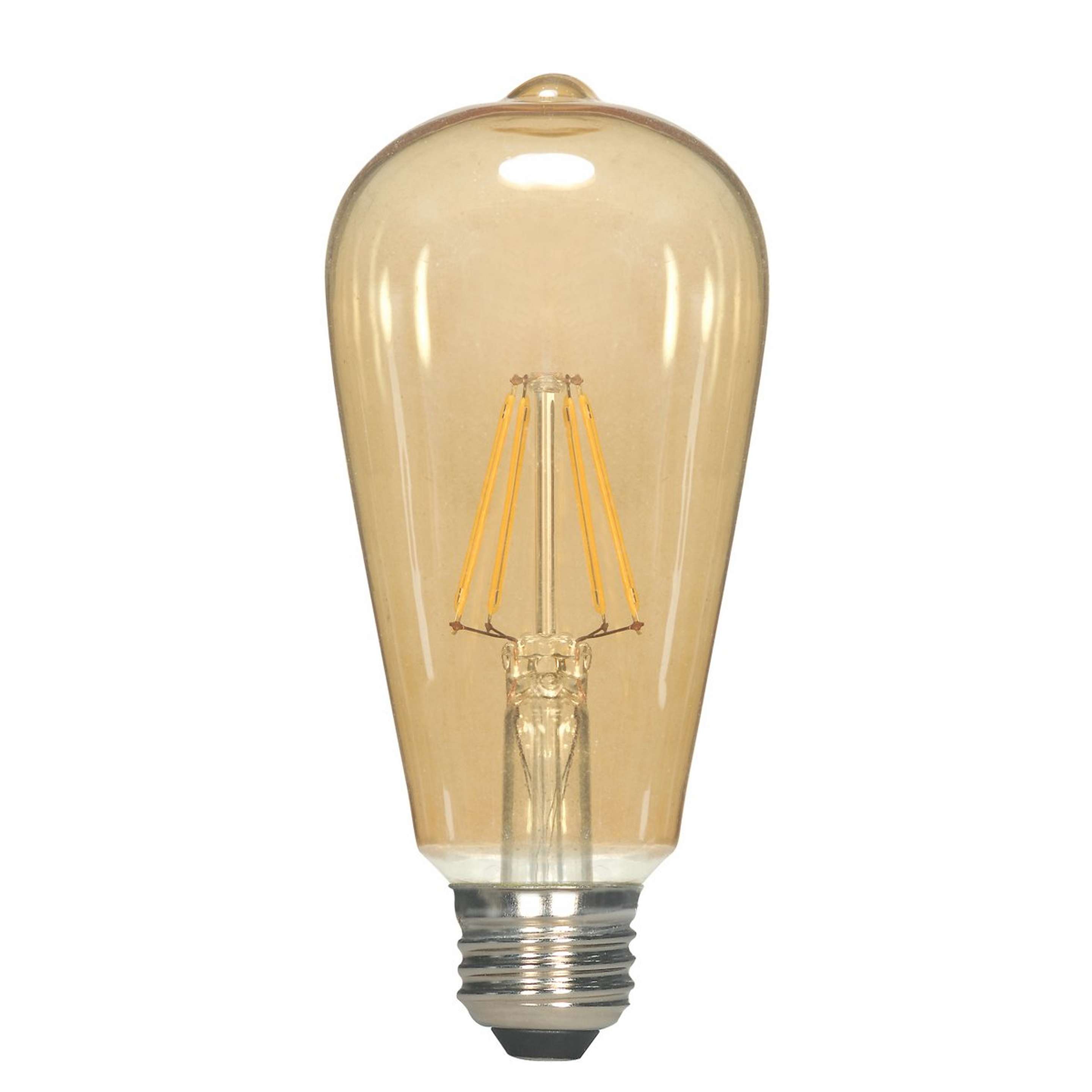 A 2.5 Watt Vintage Filament Medium Base LED Bulb - Amber with Amber color