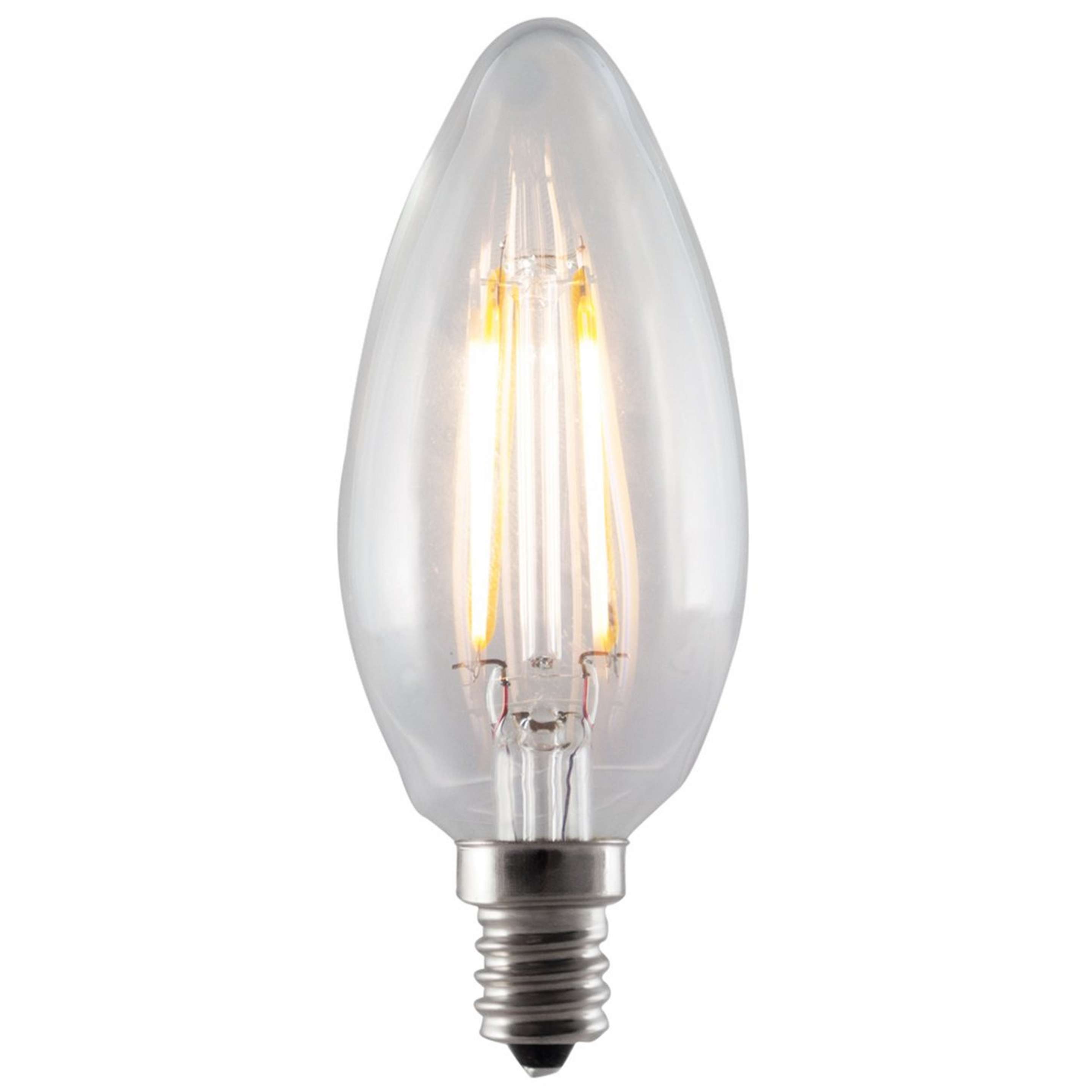 A 4 Watt LED Torpedo Vintage Filament Candle Base Bulb with undefined color