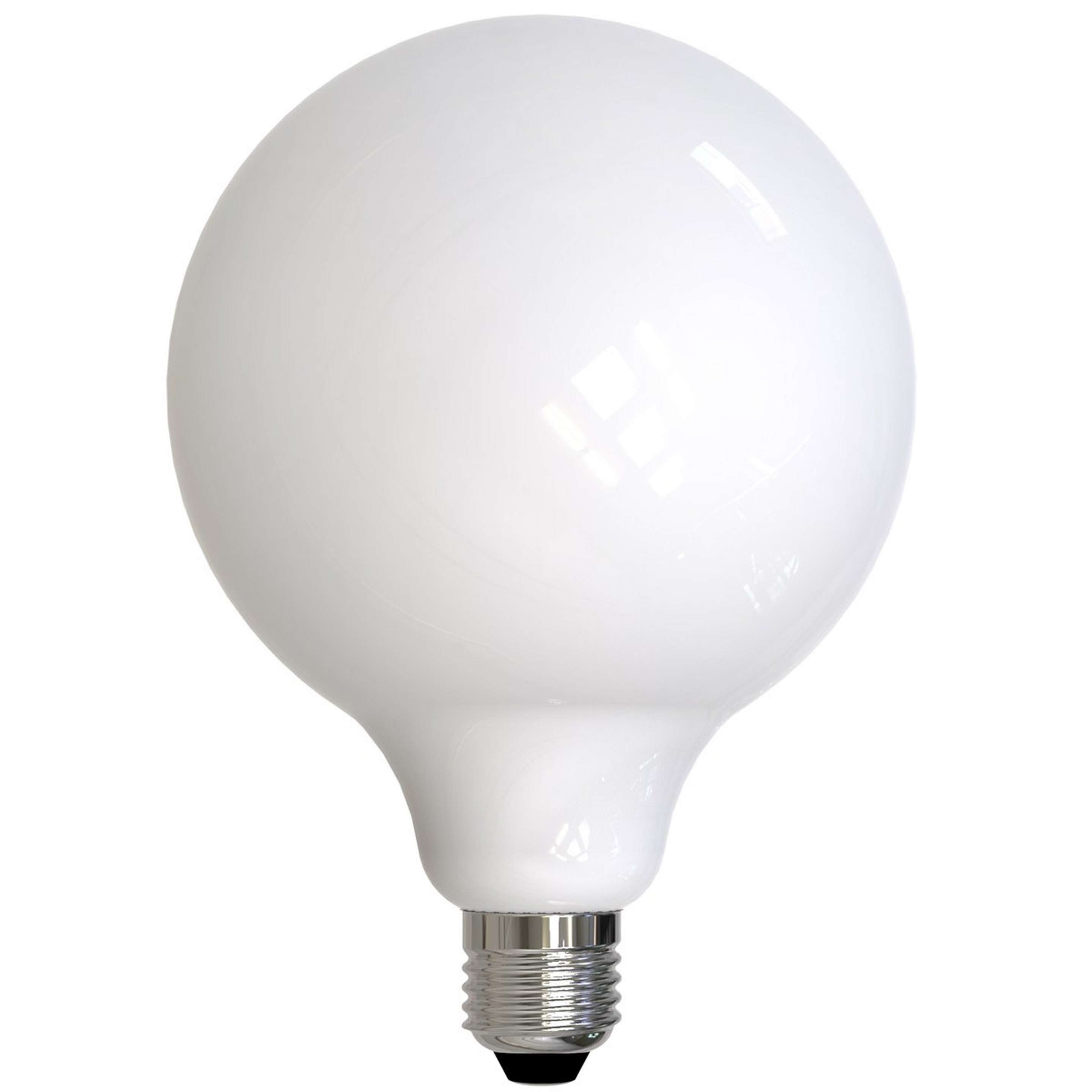 A 8.5 Watt G40 Fully Compatible Dimming LED Bulb with Milk White color