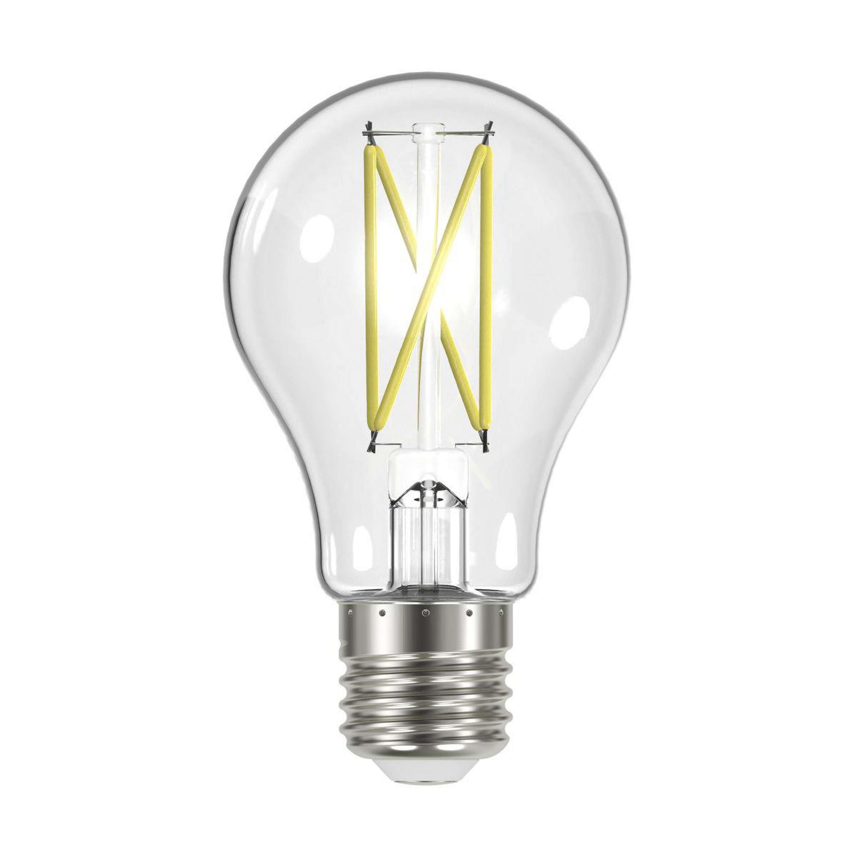 A 8 Watt Clear Medium Base LED Bulb with Clear color