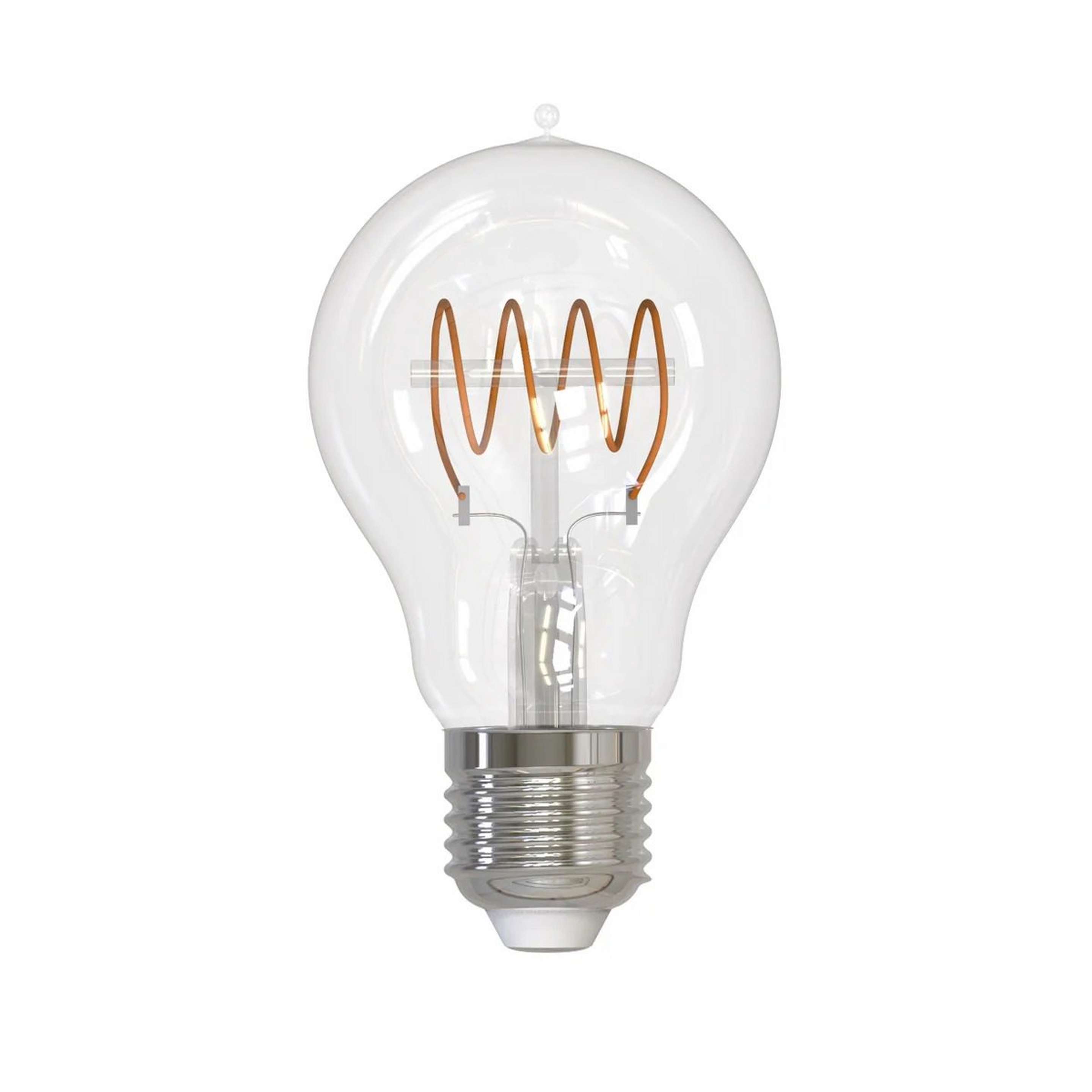 A 4.5 Watt A19 Medium Base Spiral LED Bulb with undefined color