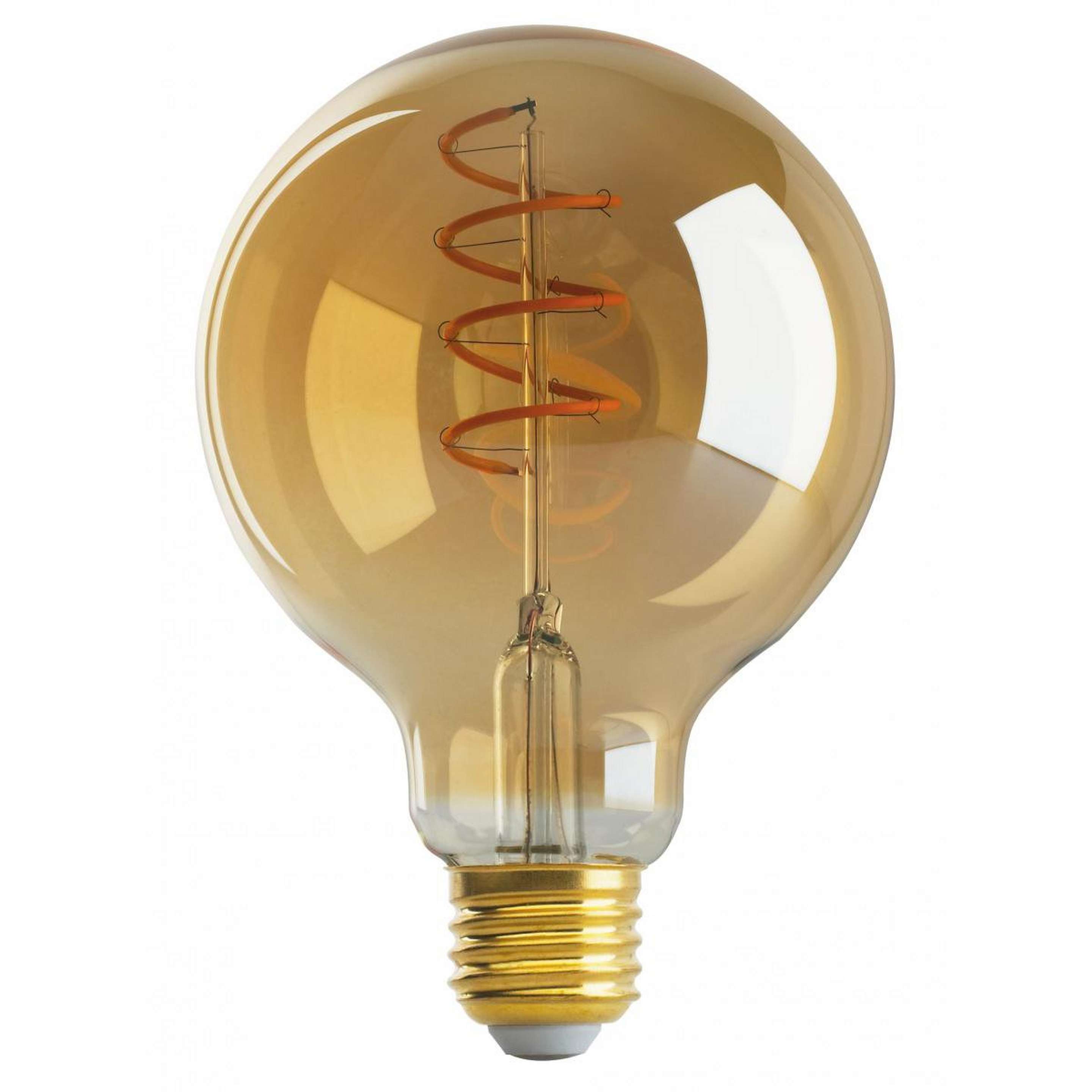 A 4.5 Watt G30 Medium Base Spiral LED Bulb - Amber with undefined color