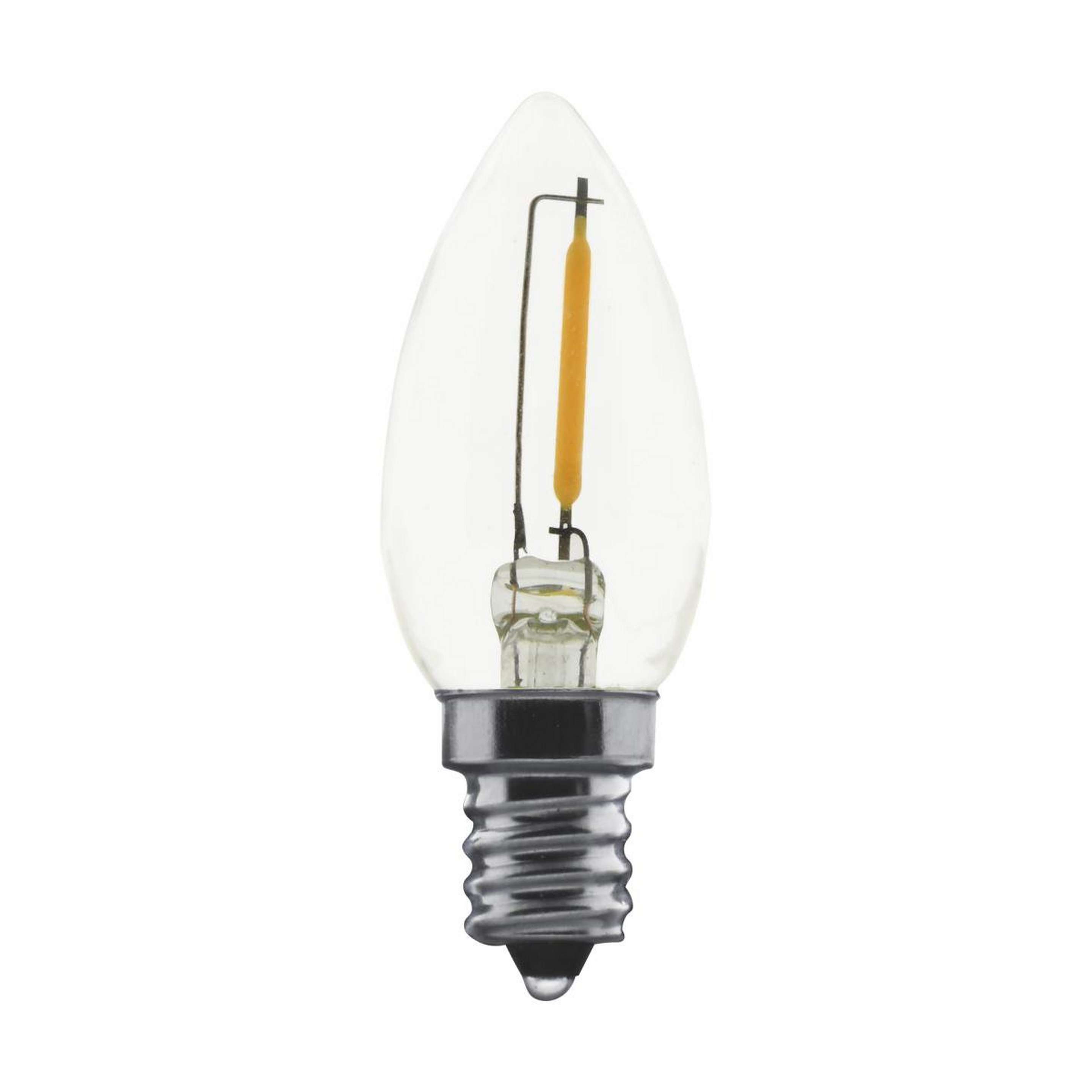 A .7 Watt C7 Candelabra Base LED Bulb - Pack of 2 with Clear color