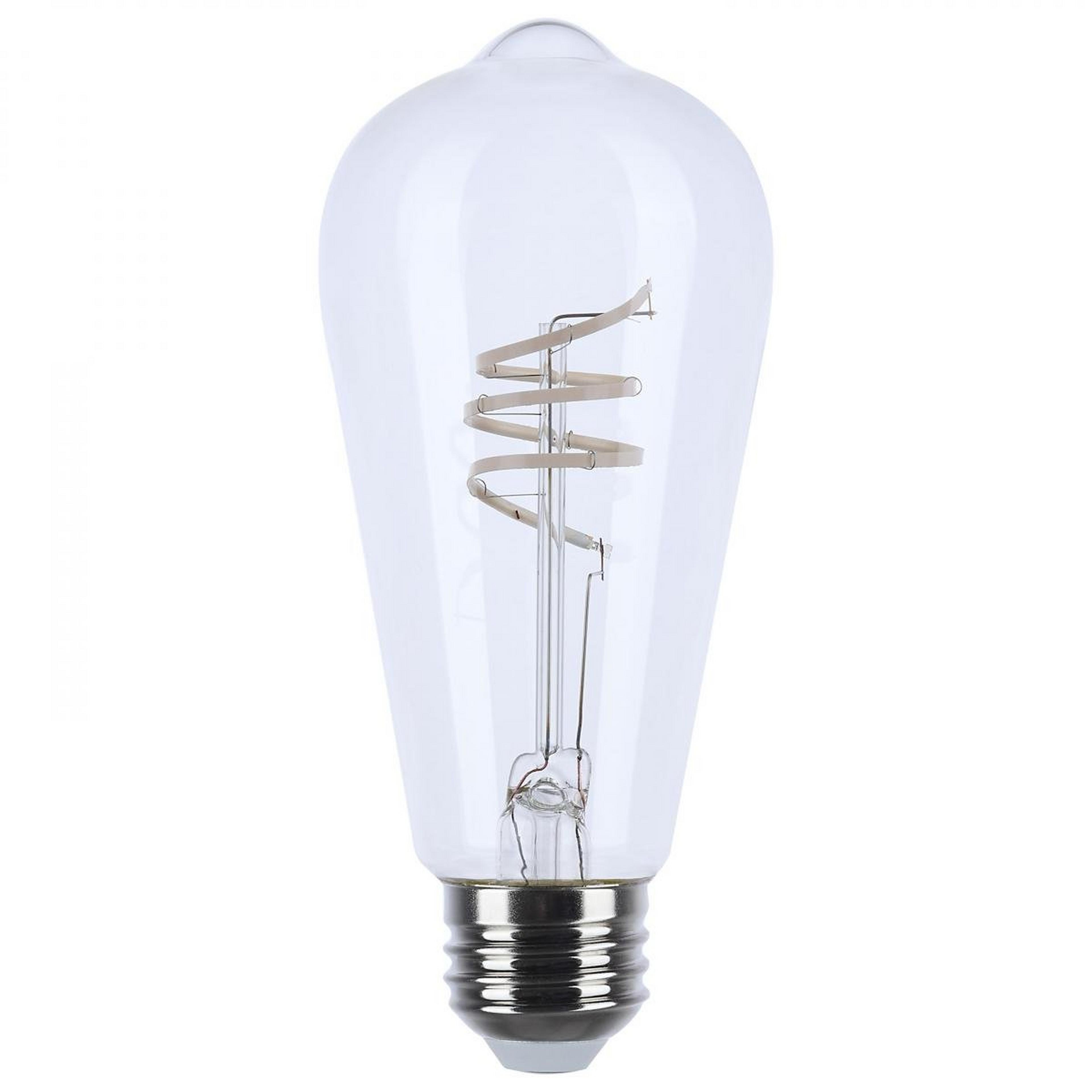 A 6 Watt ST19 Gray Coil Filament Medium Base Bulb with Clear / Gray Filament color