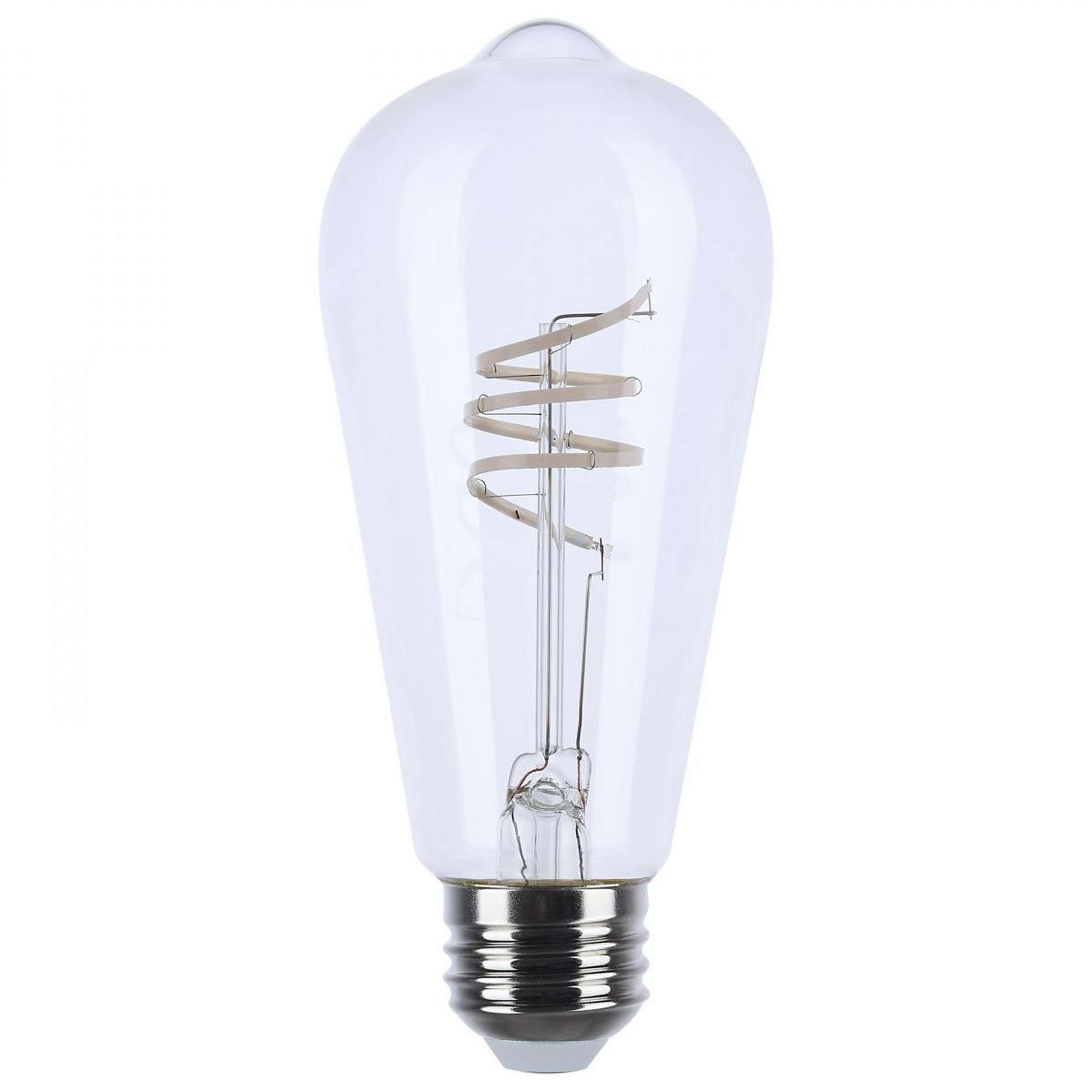 A 6 Watt ST19 Gray Coil Filament Medium Base Bulb with Clear / Gray Filament color