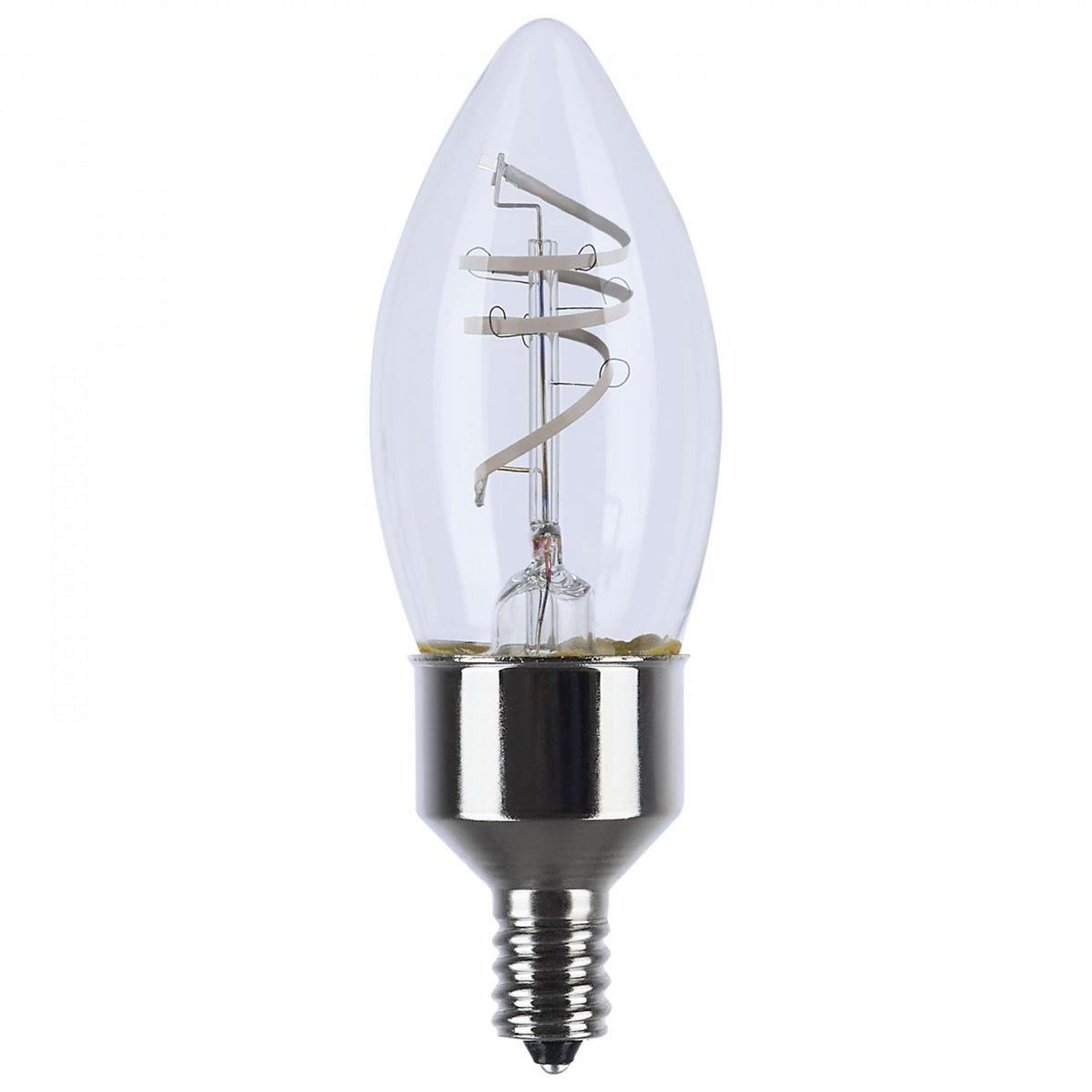 A 4 Watt B11 Gray Coil Filament Candelabra Base Bulb with Clear color