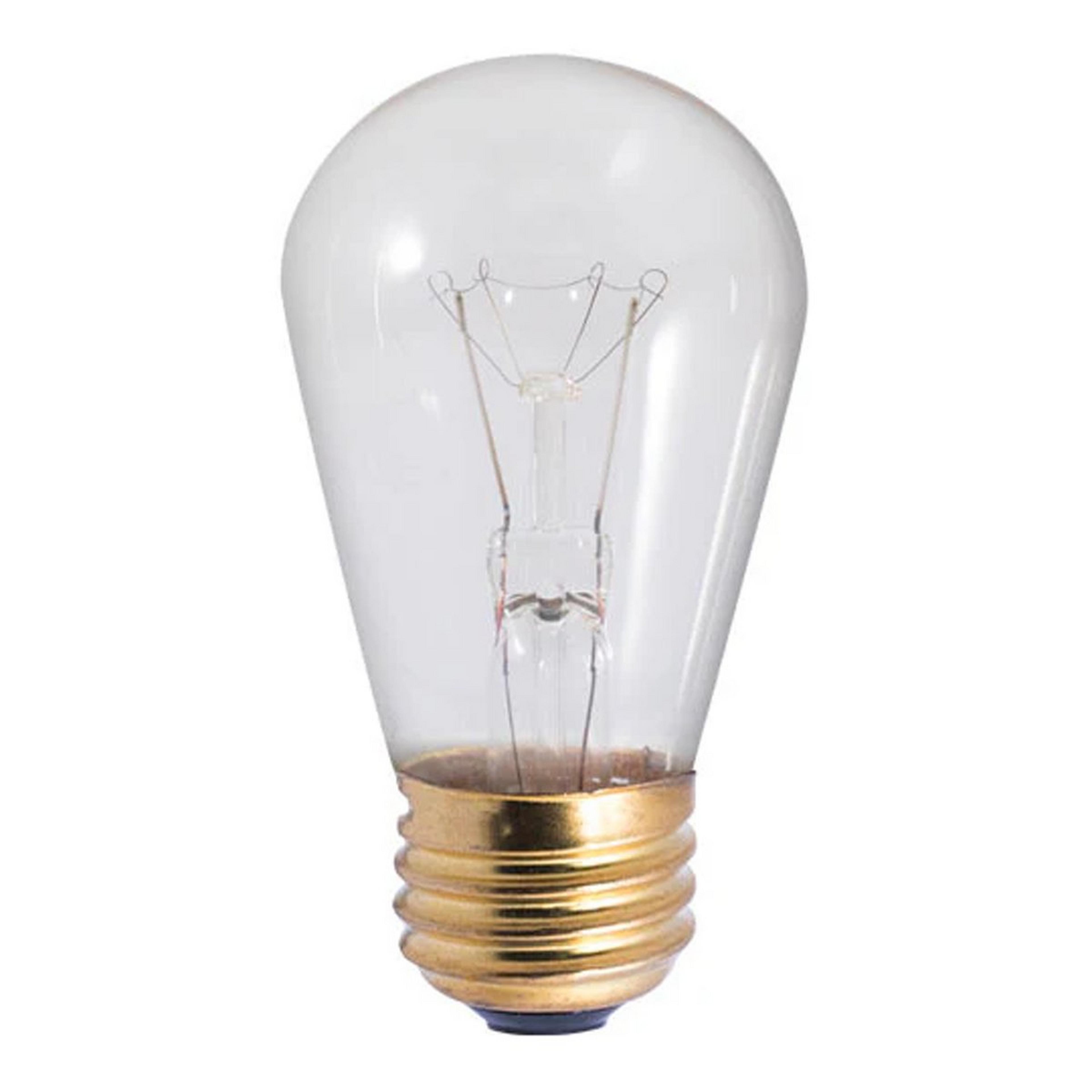 A 11 Watt S14 Incandescent Light Bulb with Clear color