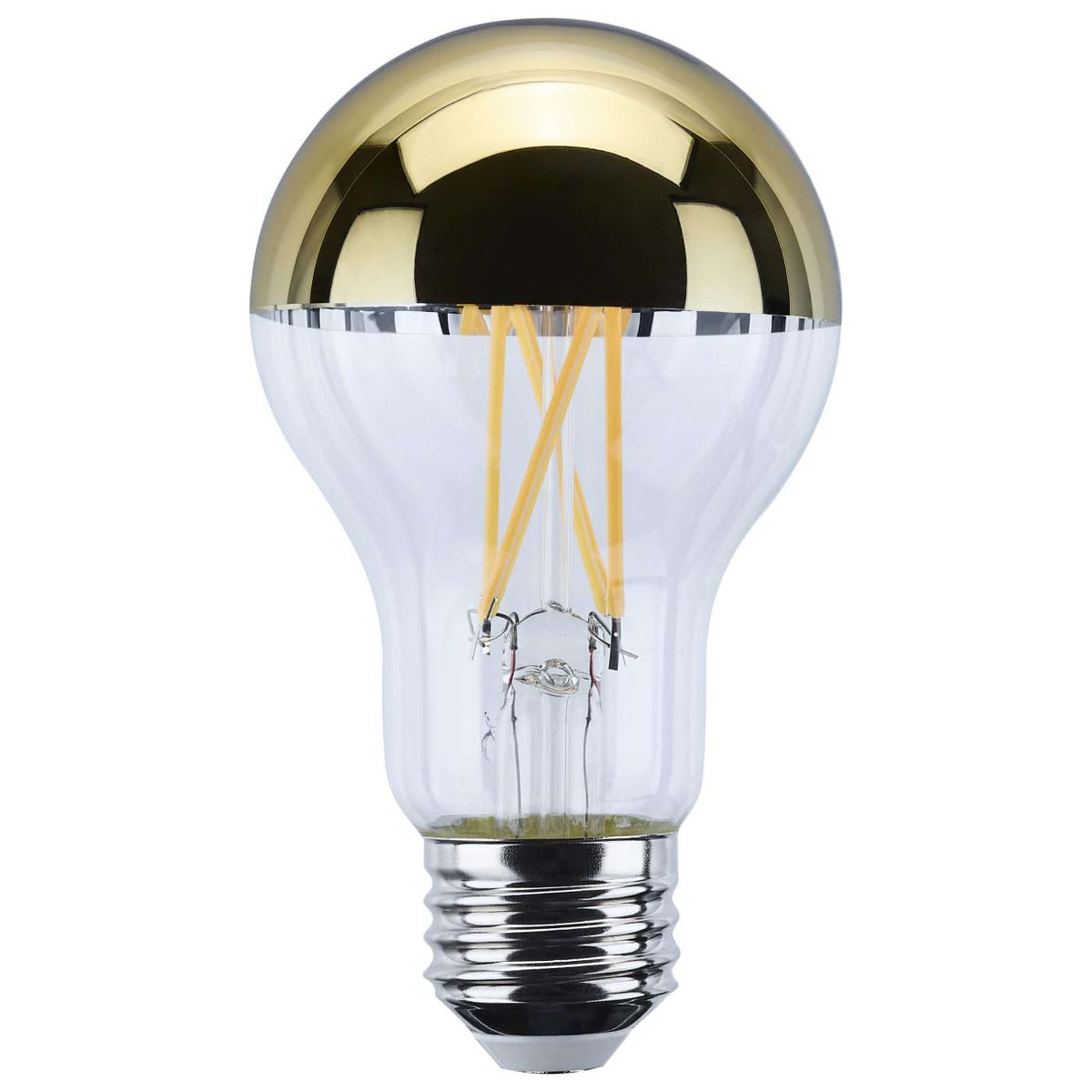 A 12 Watt A19 Medium Base Decorative LED Bulb with Gold Crown color