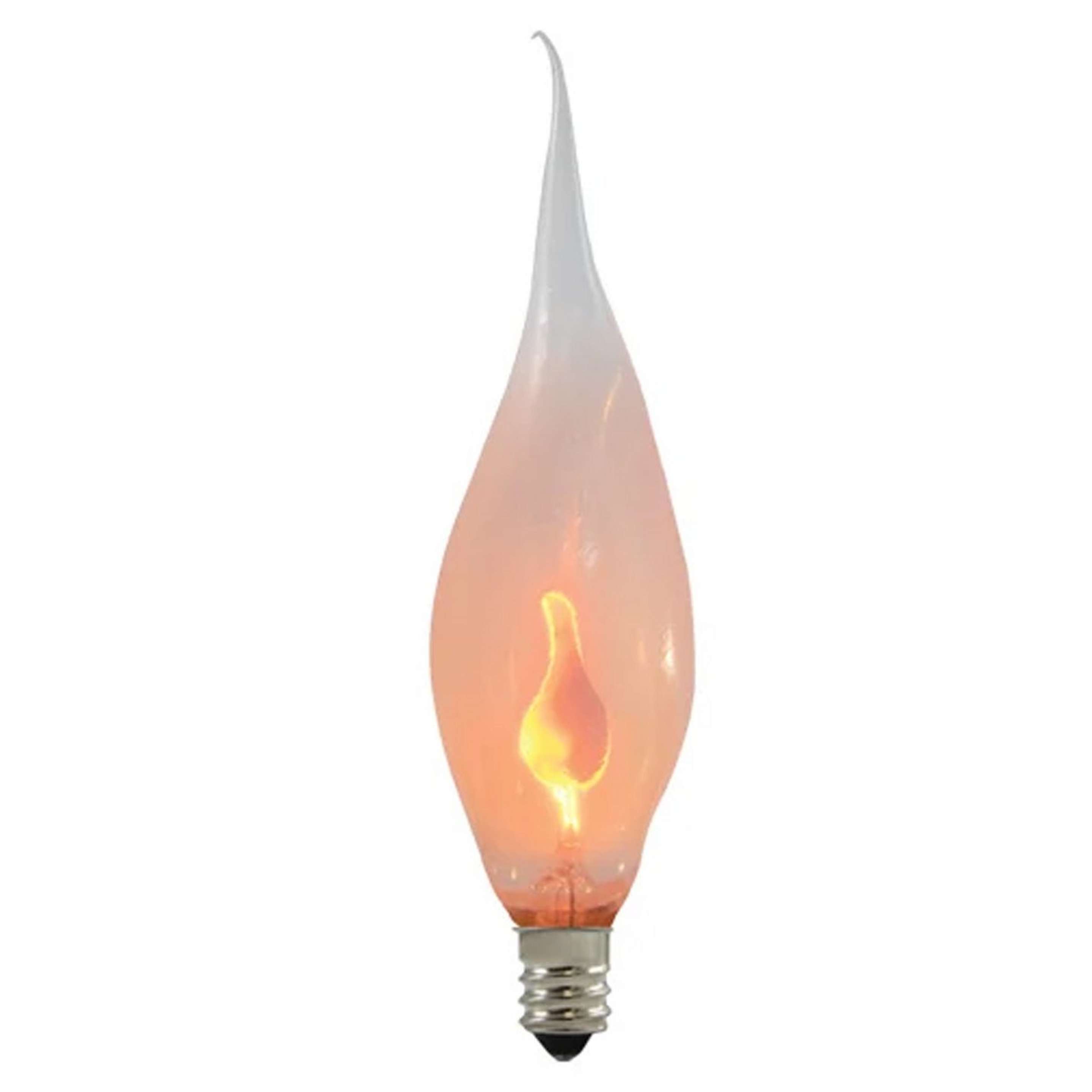 A 3 Watt CA5 Candelabra Base Flicker Bulb with Amber Flicker color