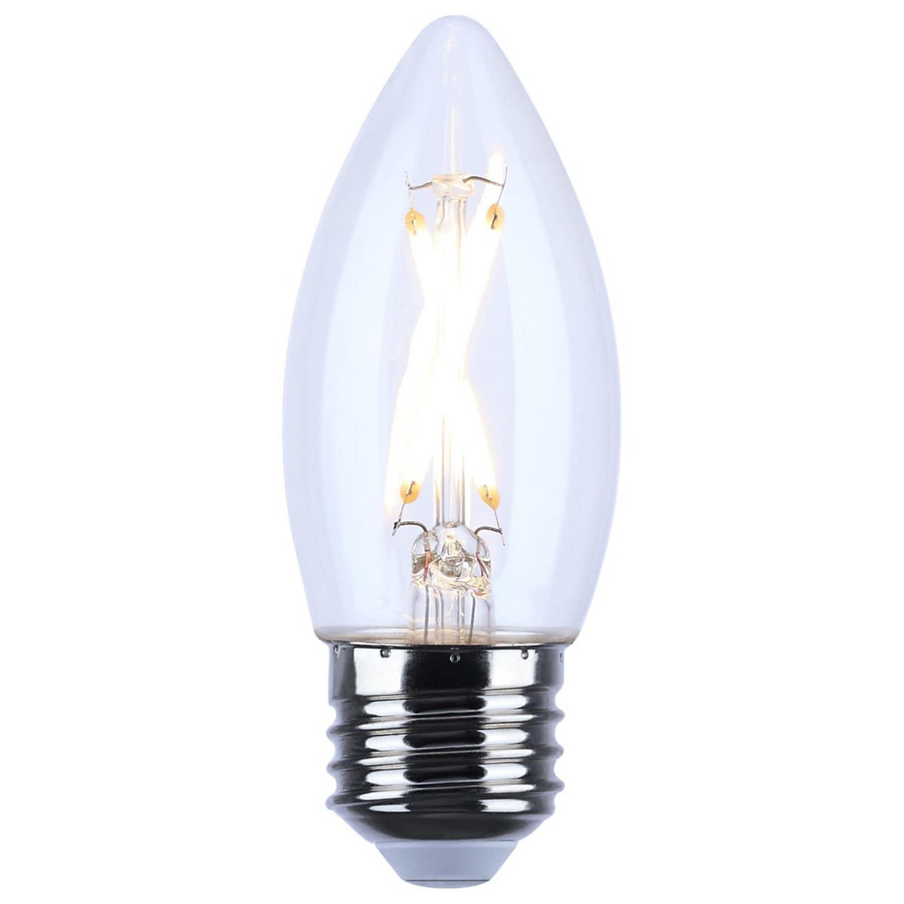 A 3 Watt B11 Medium Base LED Bulb with Clear color