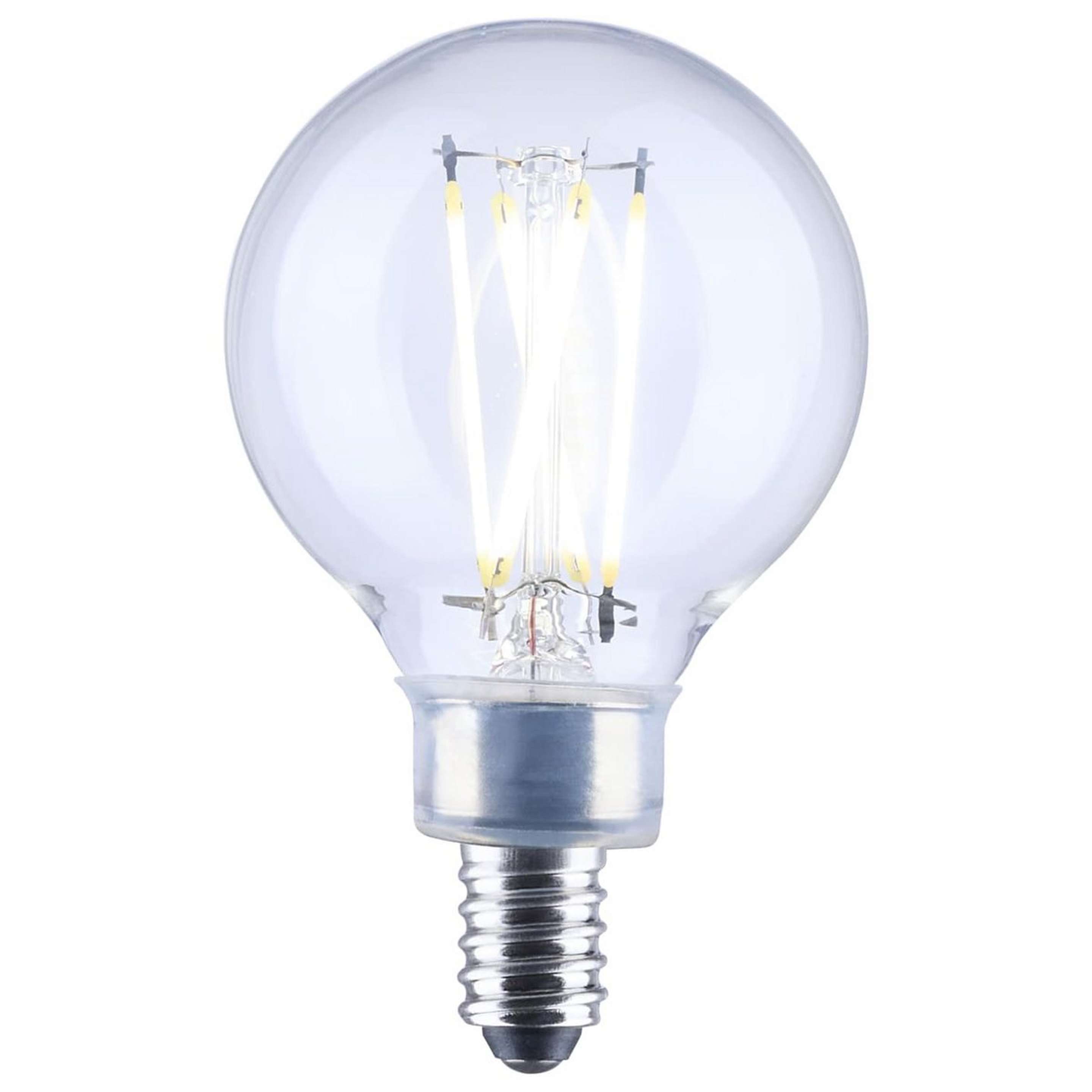 A 5.5 Watt G16.5 Candelabra Base Globe Light Bulb - Clear with Clear color