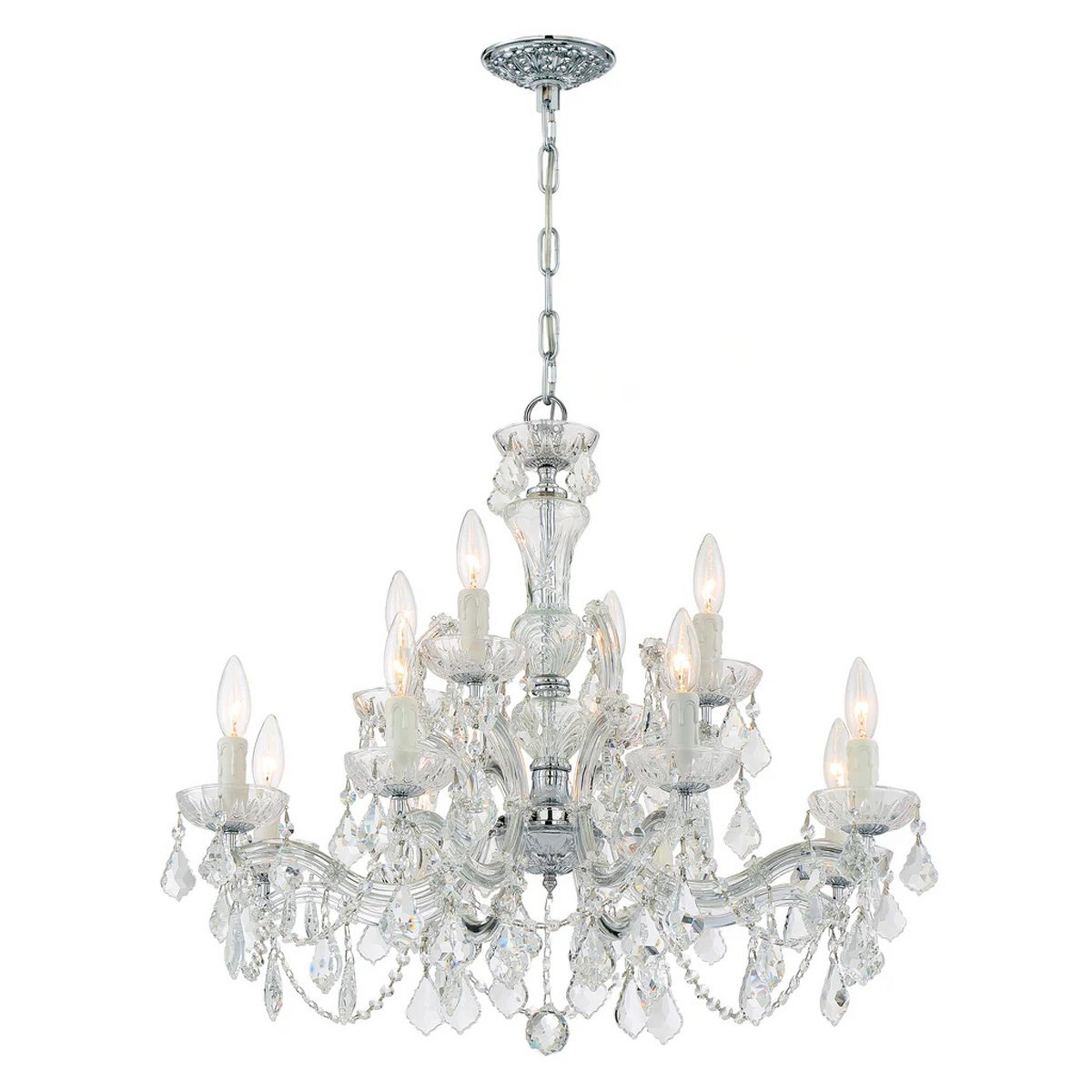 A Rhea Chandelier - 29" with Chrome / Crystal color