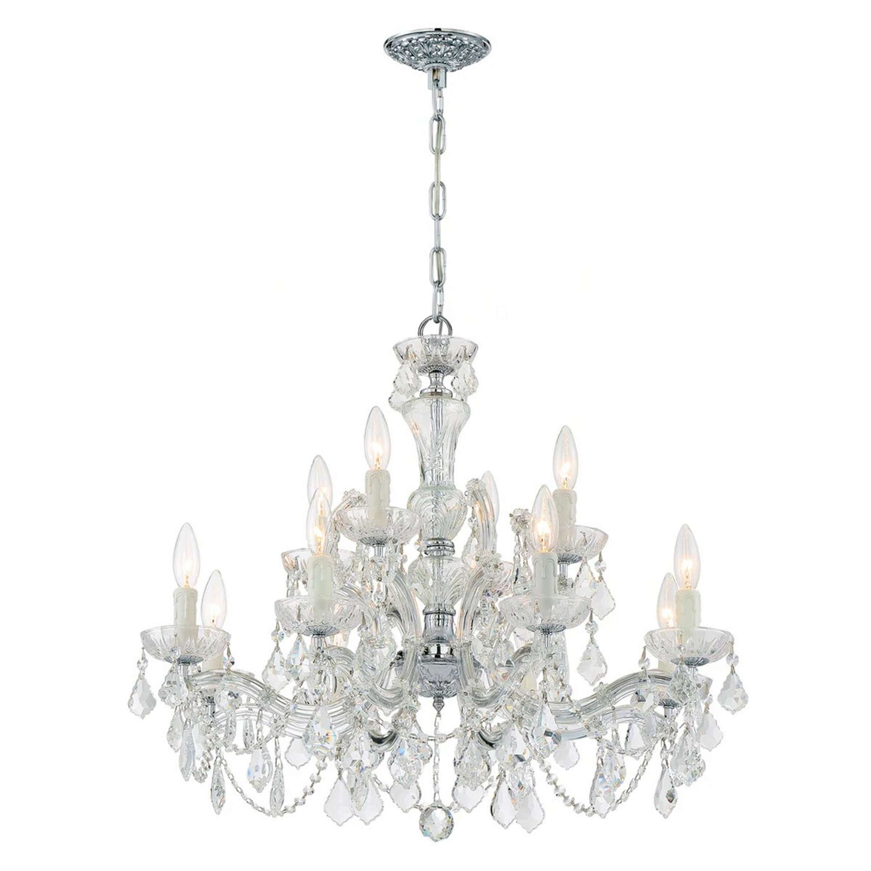A Rhea Chandelier - 29" with Chrome / Crystal color