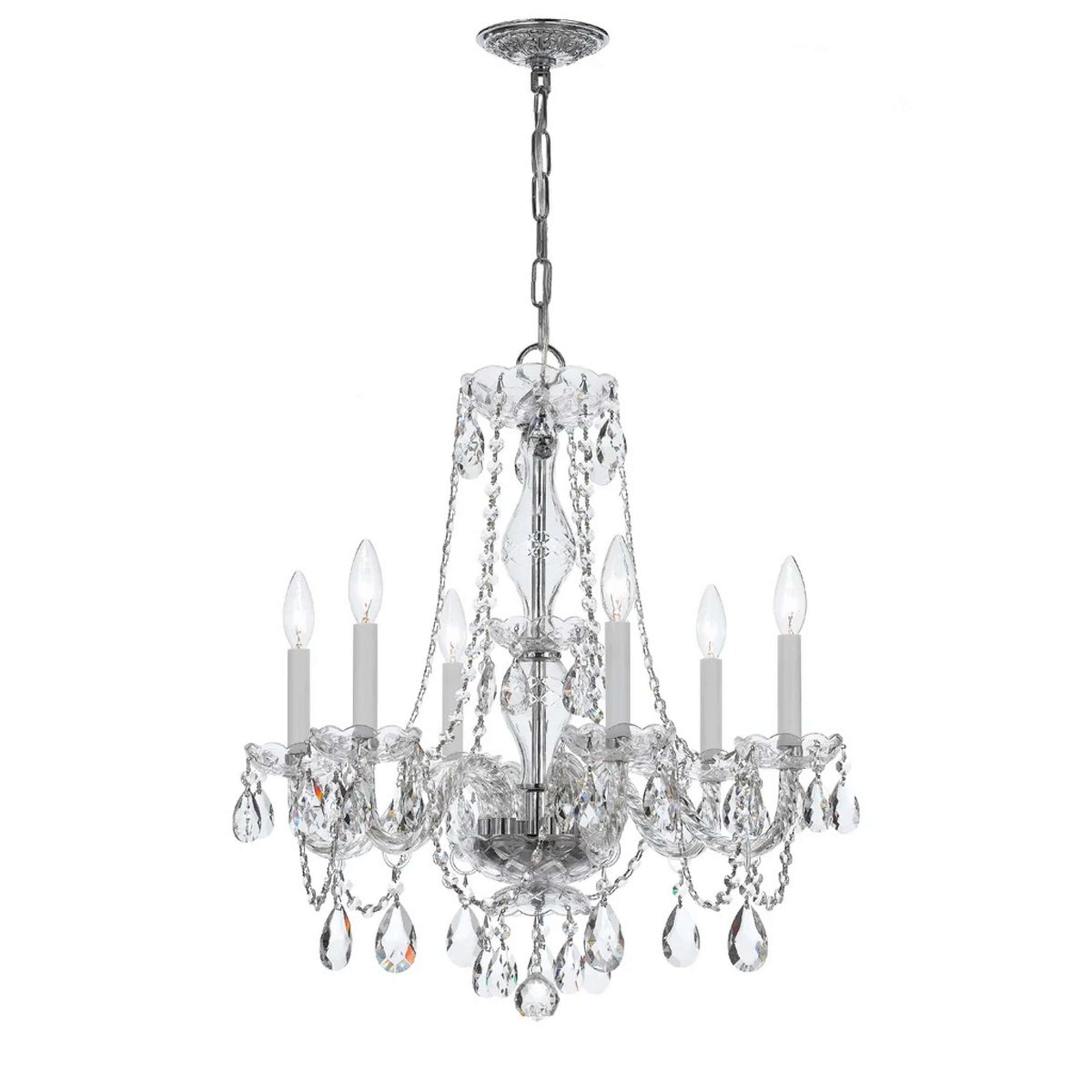 A Garcia Chandelier - 6 Light with Chrome / Crystal color
