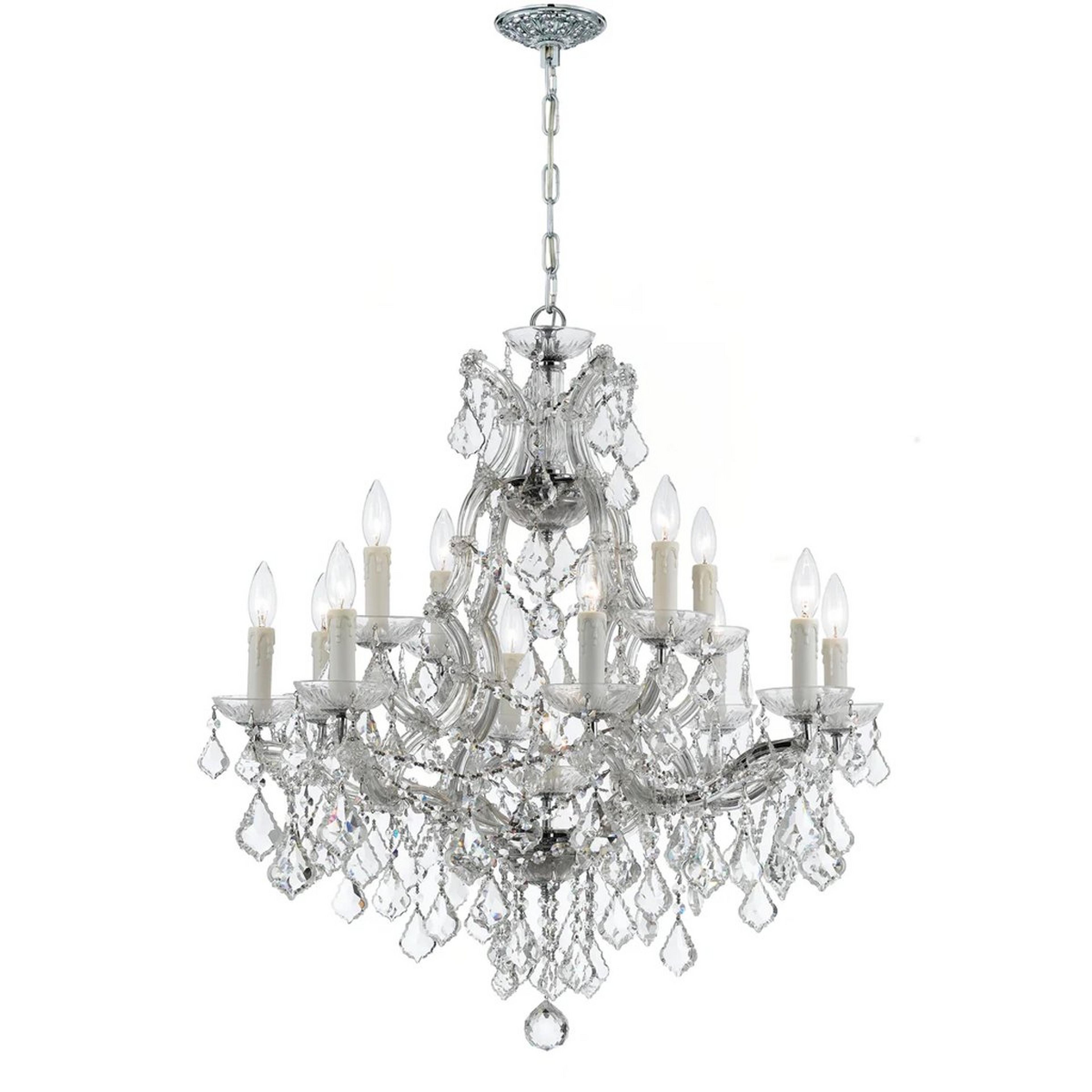 A Rhea Chandelier - 28" with Chrome / Crystal color