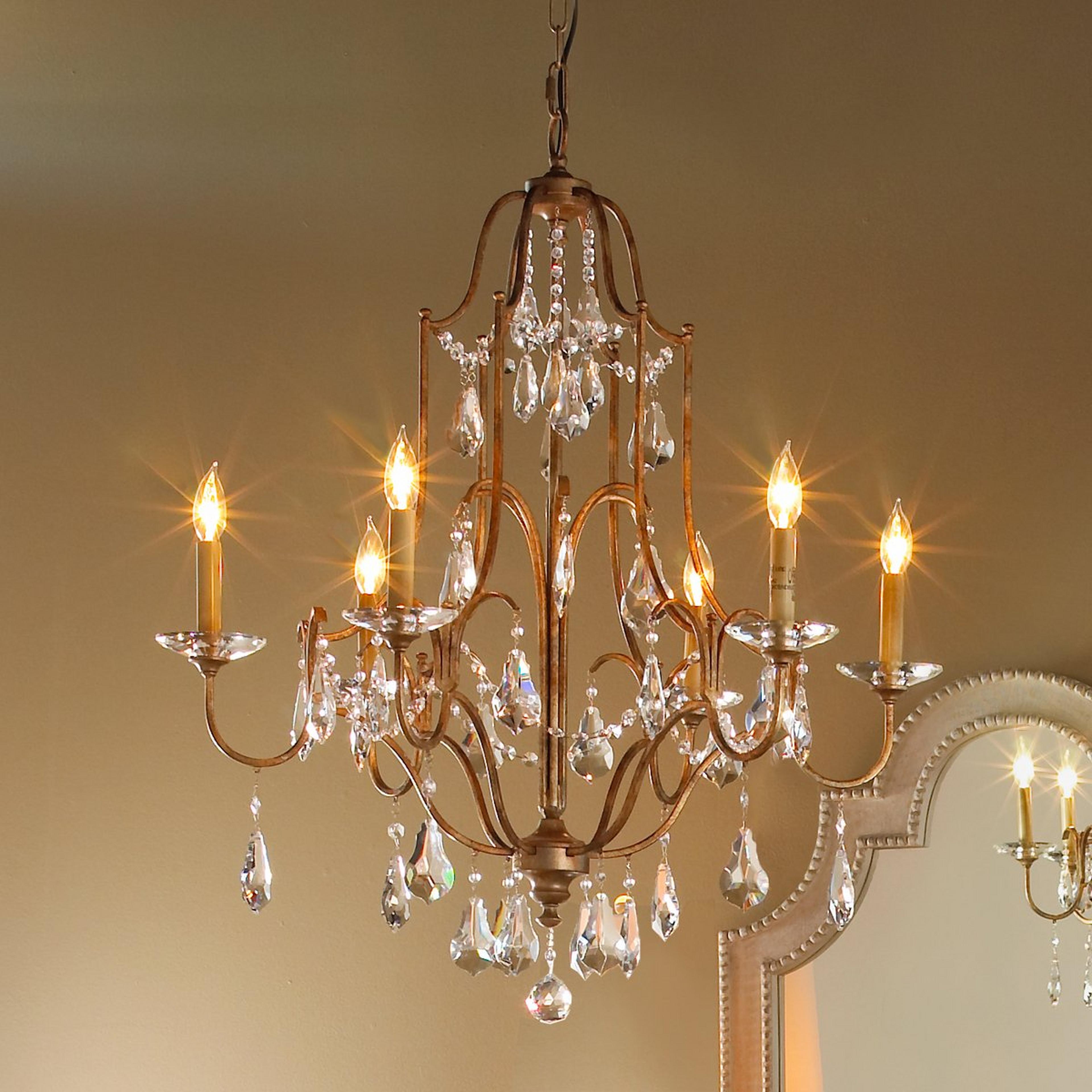 Elegance Crystal Swag Chandelier - 6 Light