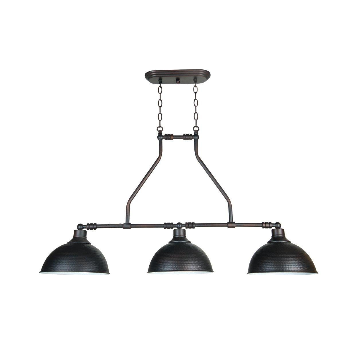 Hammered Metal Industrial Island Chandelier