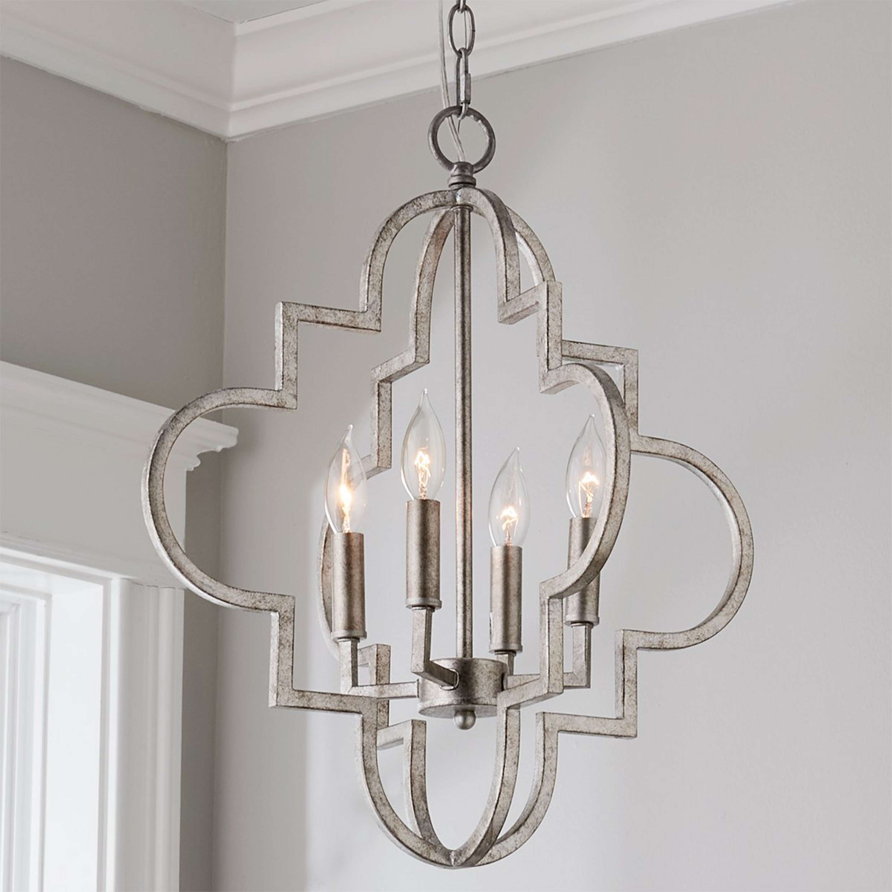 A Contempo Arabesque Chandelier - Small with Antique Silver color