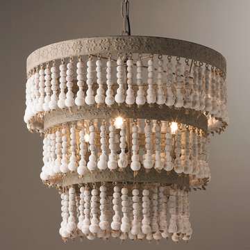 for Three Tiered Wood Beaded Chandelier