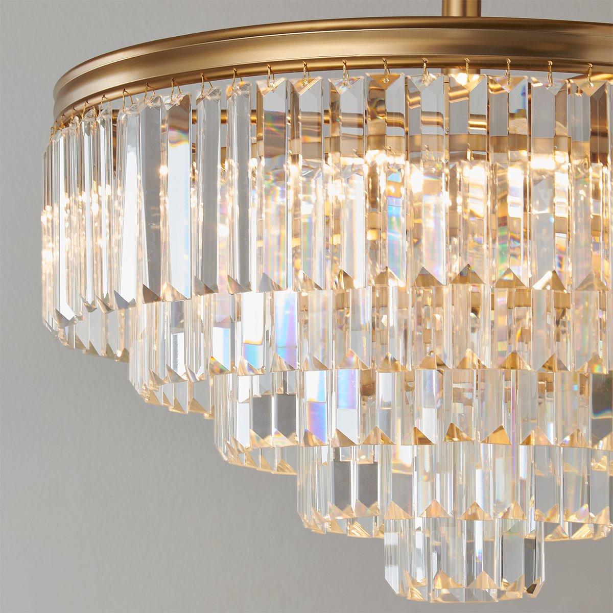 chandelier シェルフ Modern 5-Light Large Linear Chandelier Texture Glass Kitchen