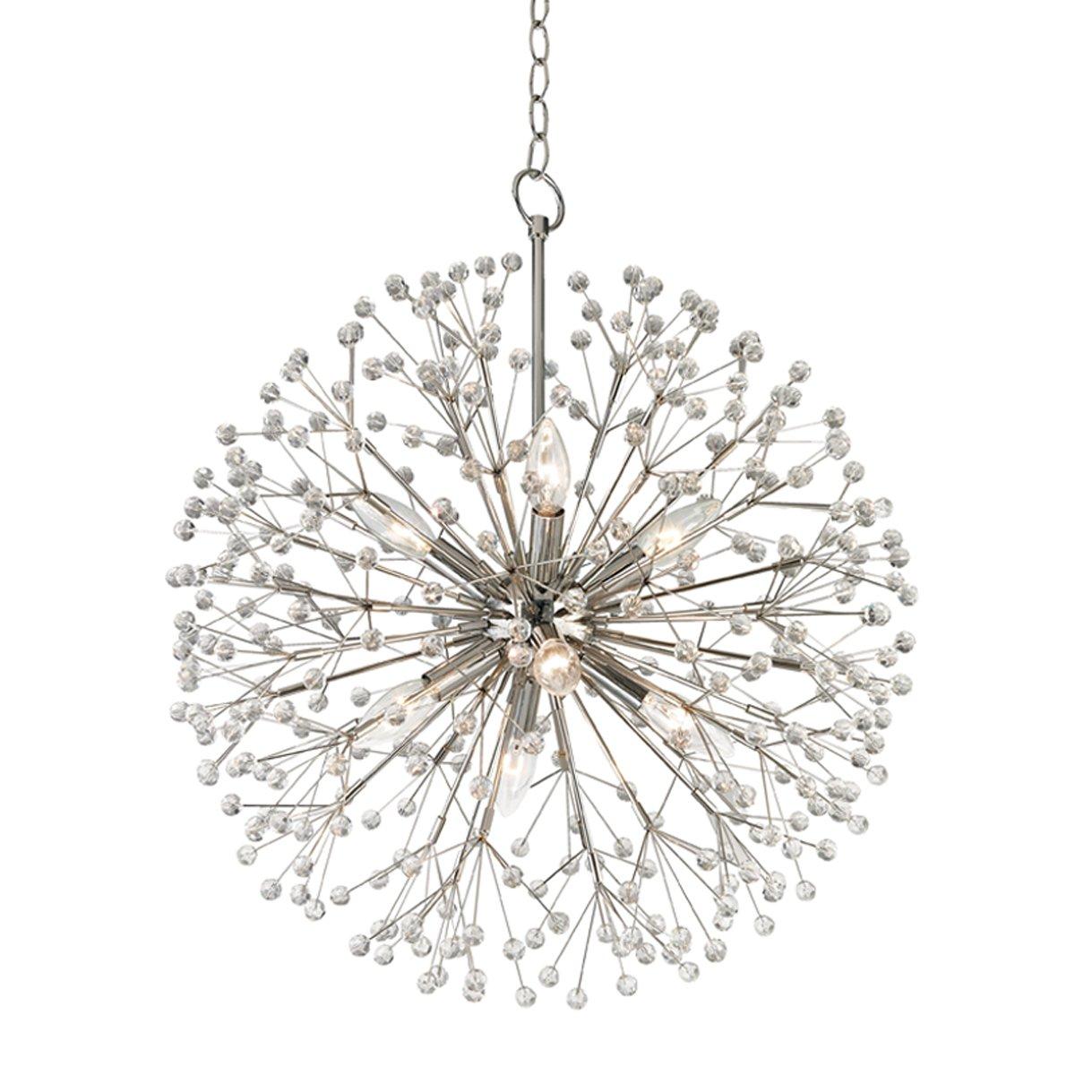 Aged Brass Crystal Dandelion Chandelier - Small