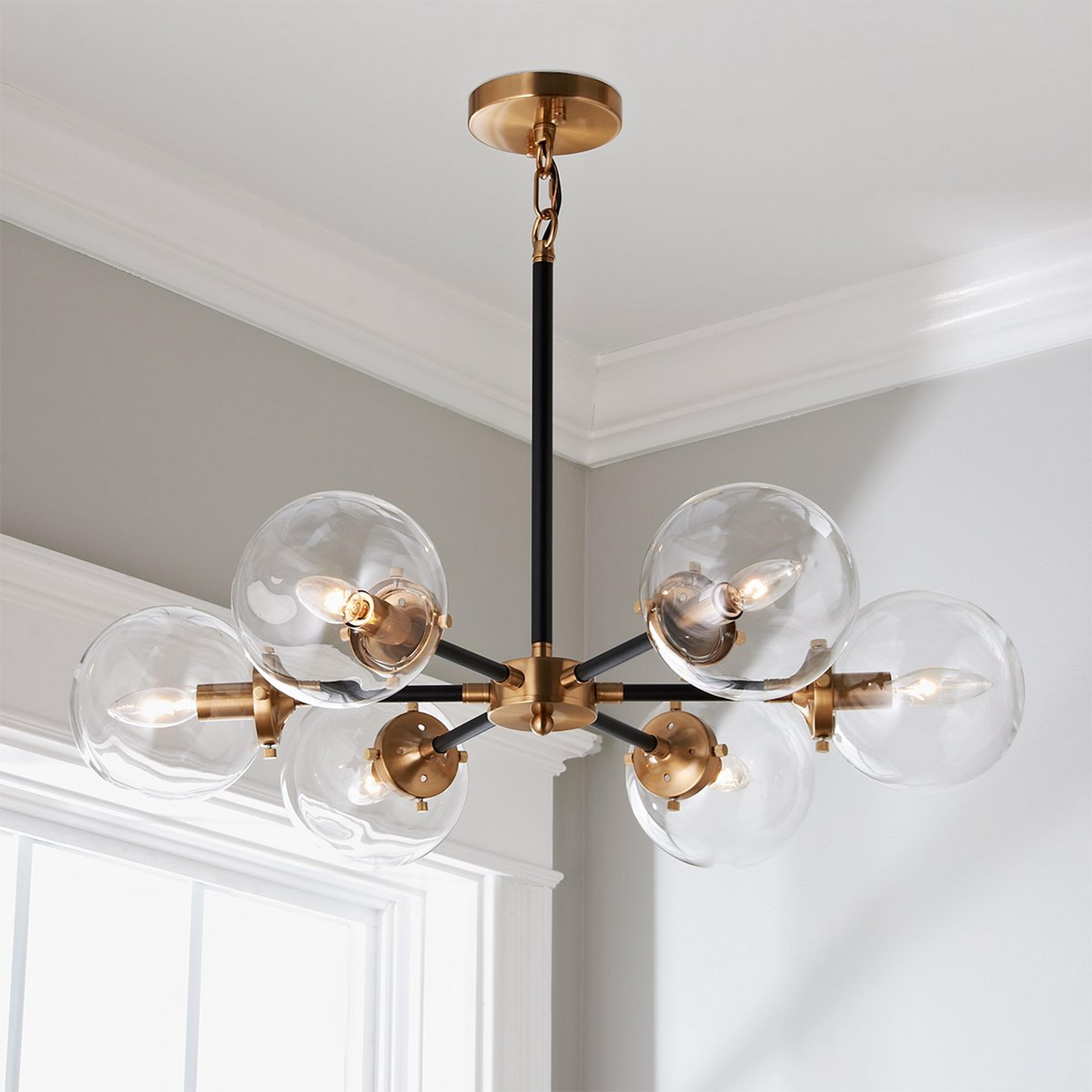A Urban Globe Radial Chandelier - 6 Light with Antique Gold / Matte Black color