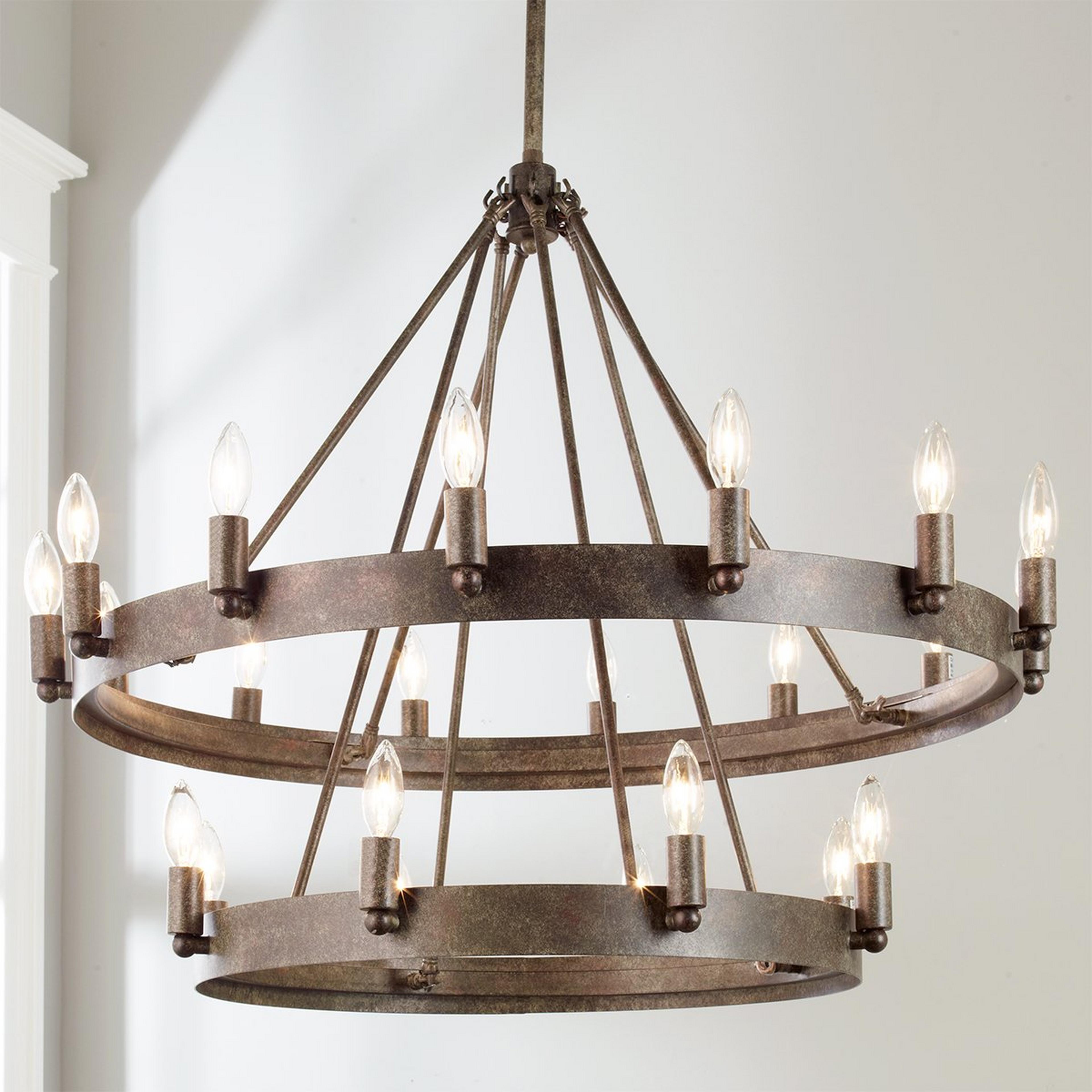 A Urban Loft Industrial Chandelier - 22 Light with Mottled Rust color