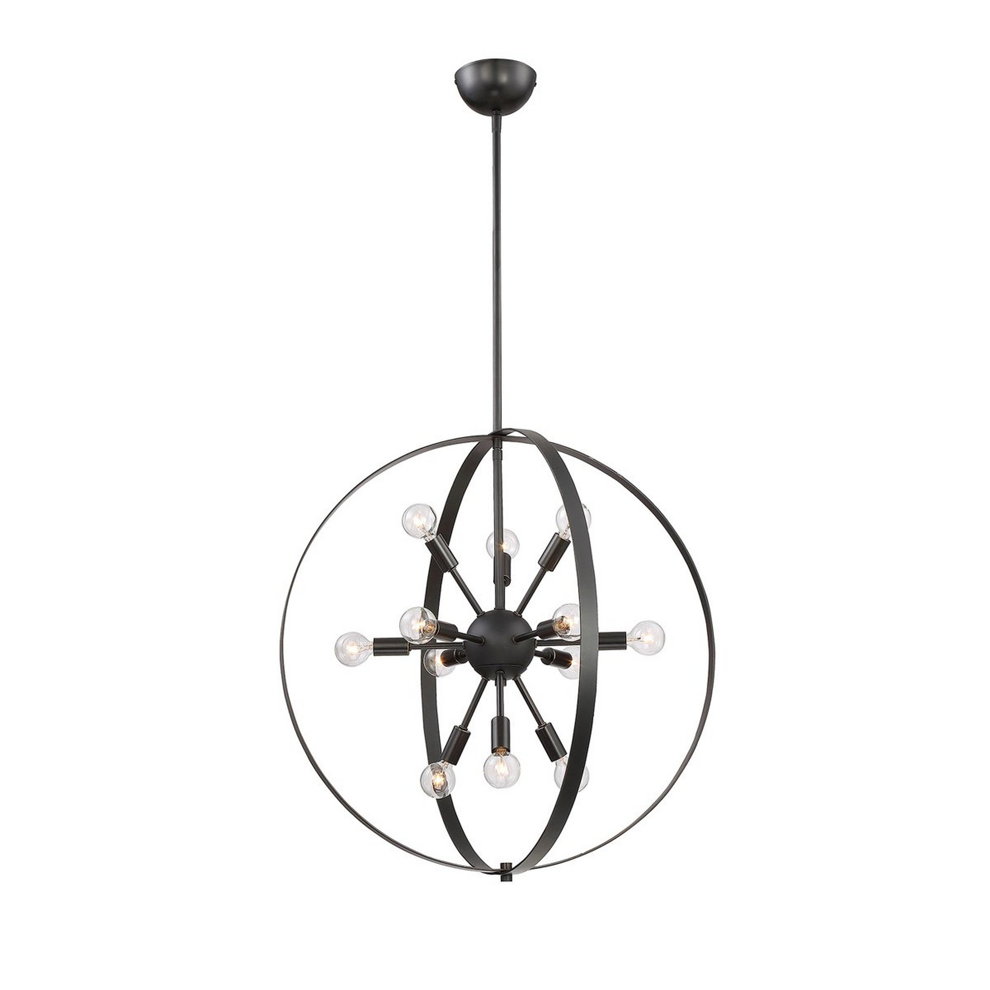 A Classic Sputnik Hoop Chandelier with Bronze color