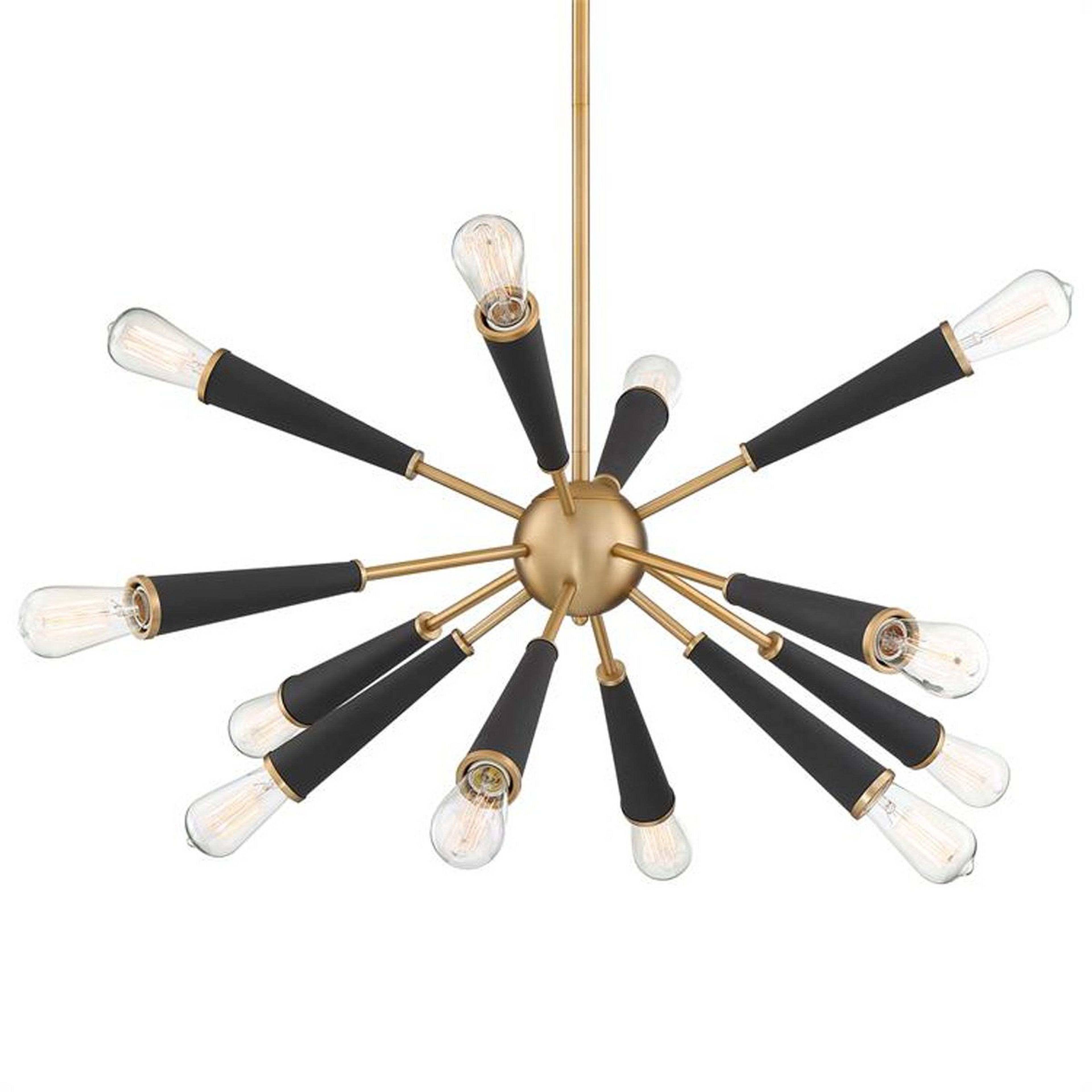 A Malmo Starburst Convertible Chandelier with Aged Brass / Black color