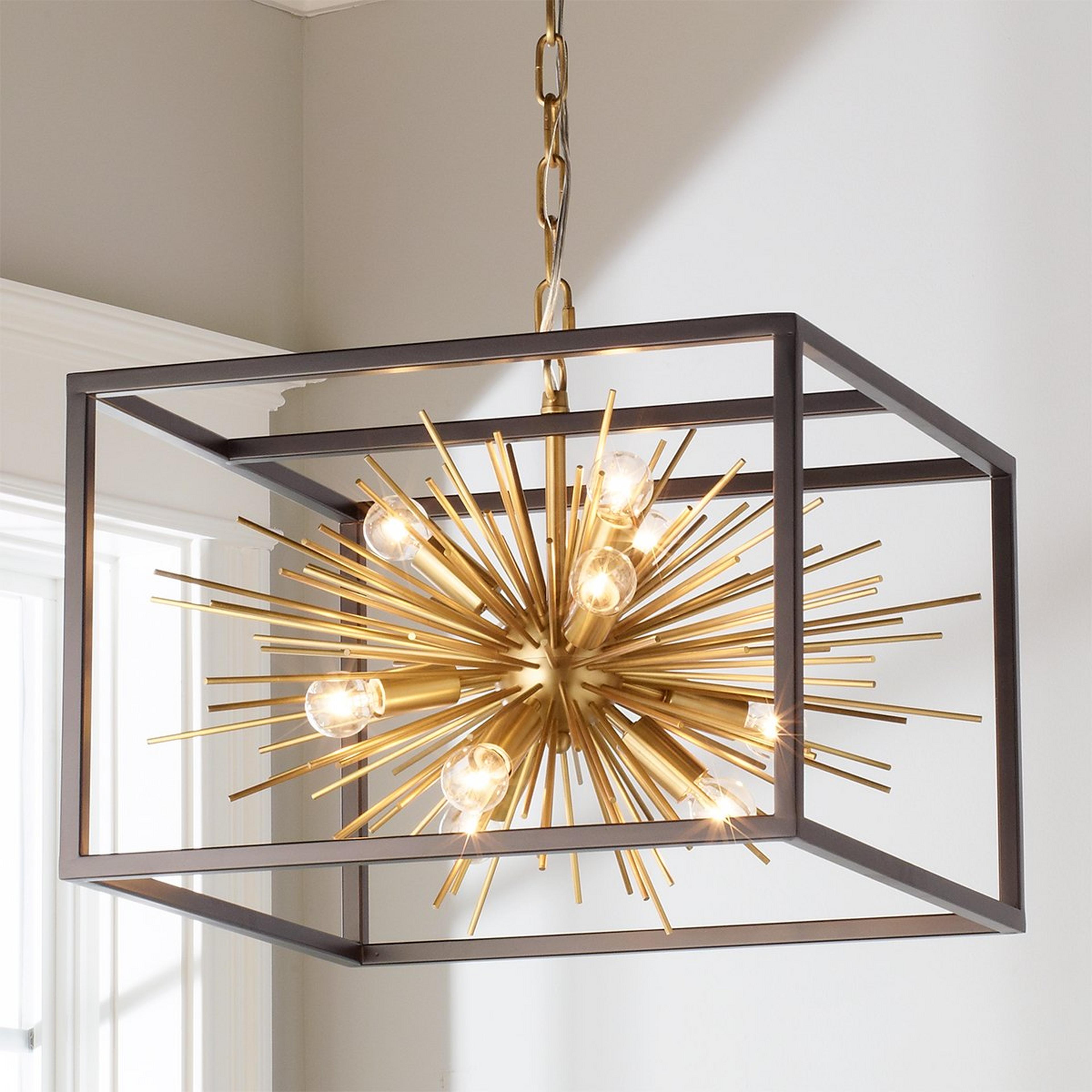 A Boxed Starburst Chandelier with undefined color