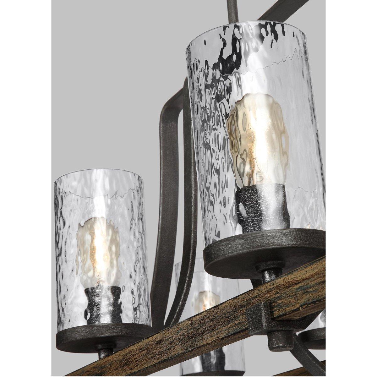Industrial Farmhouse Wavy Glass Island Chandelier | Shades of Light