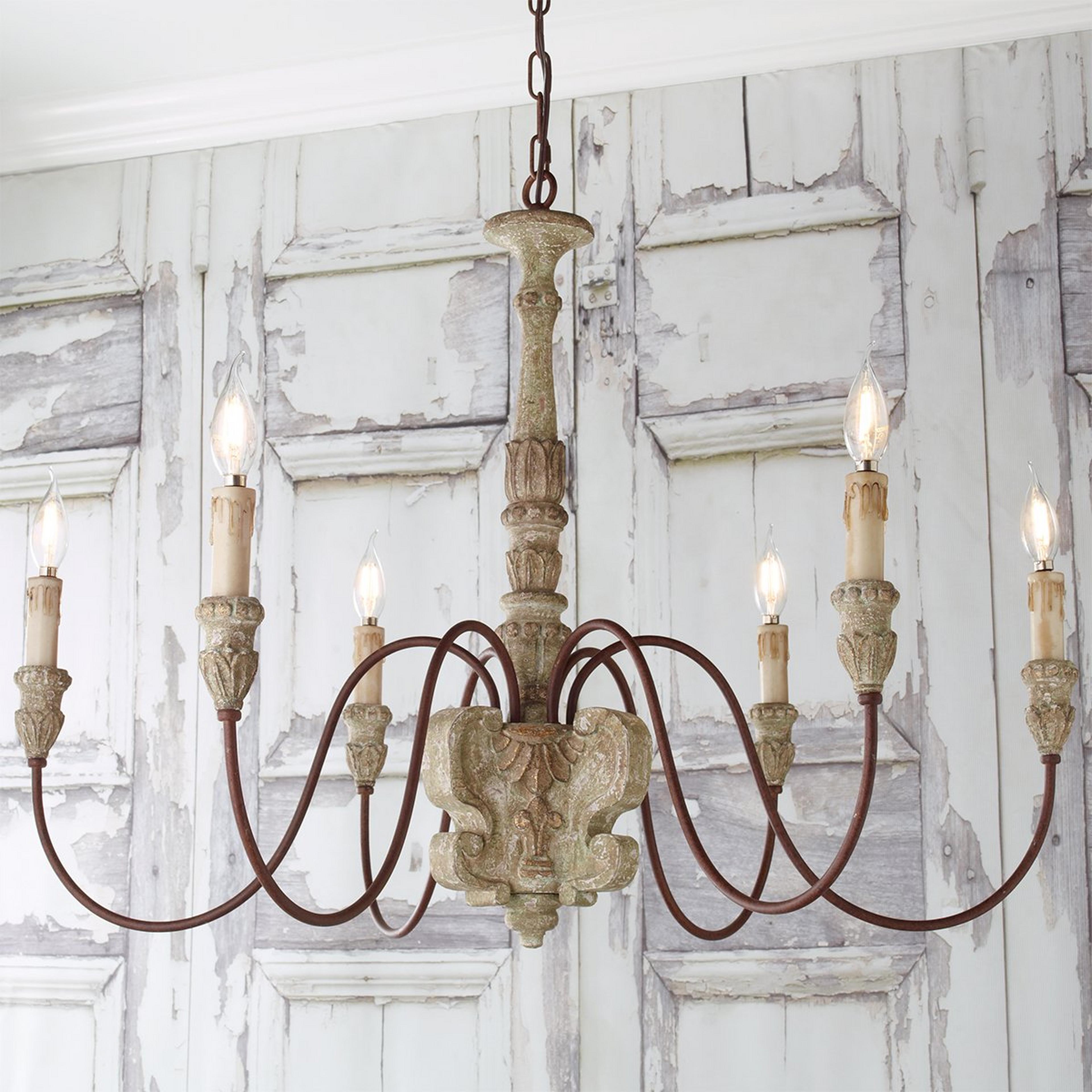 Aged Cottage Chic Chandelier