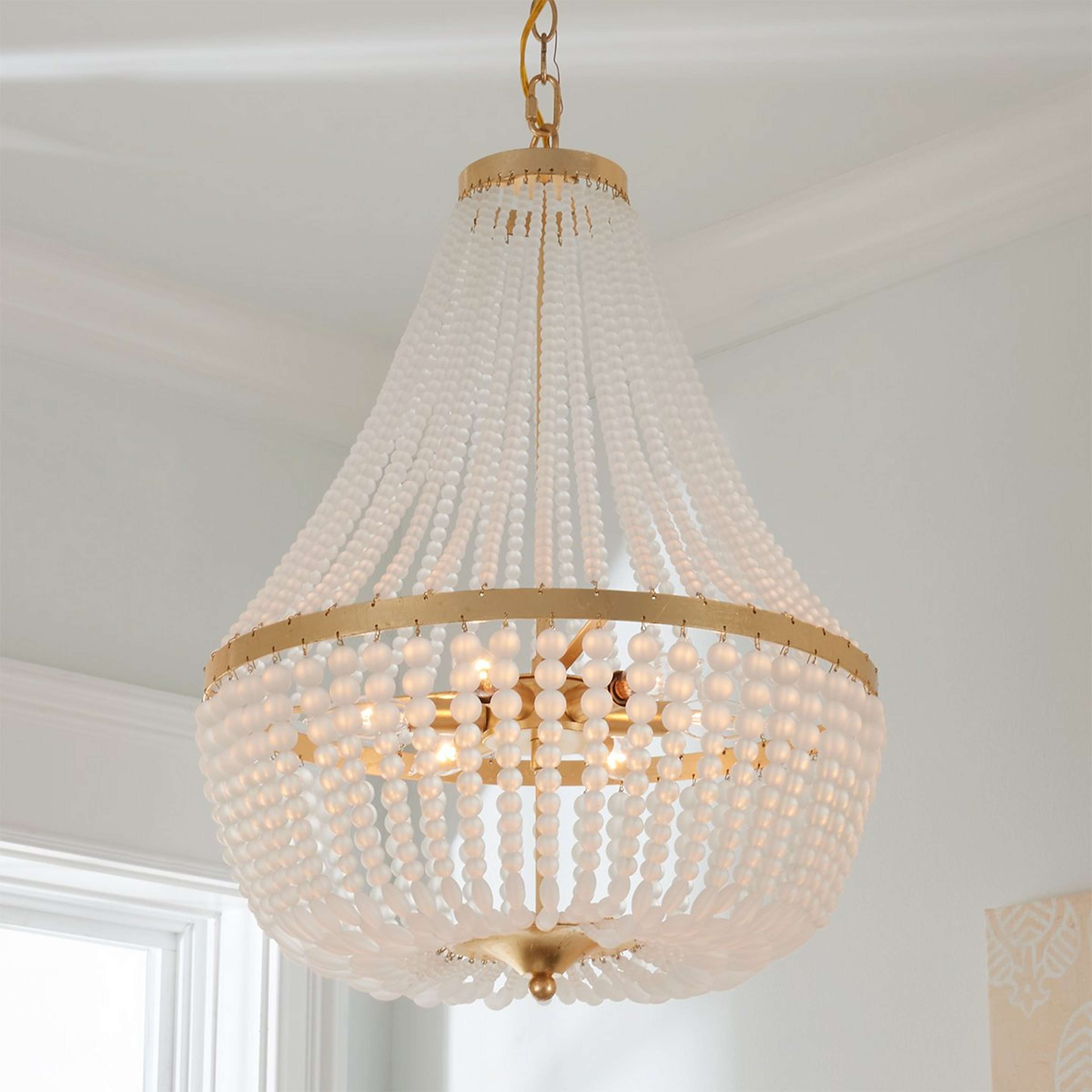 A Sophisticated Sophie Chandelier - Medium with Antique Gold / Frosted Glass color