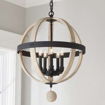 for Refined Wood Globe Chandelier