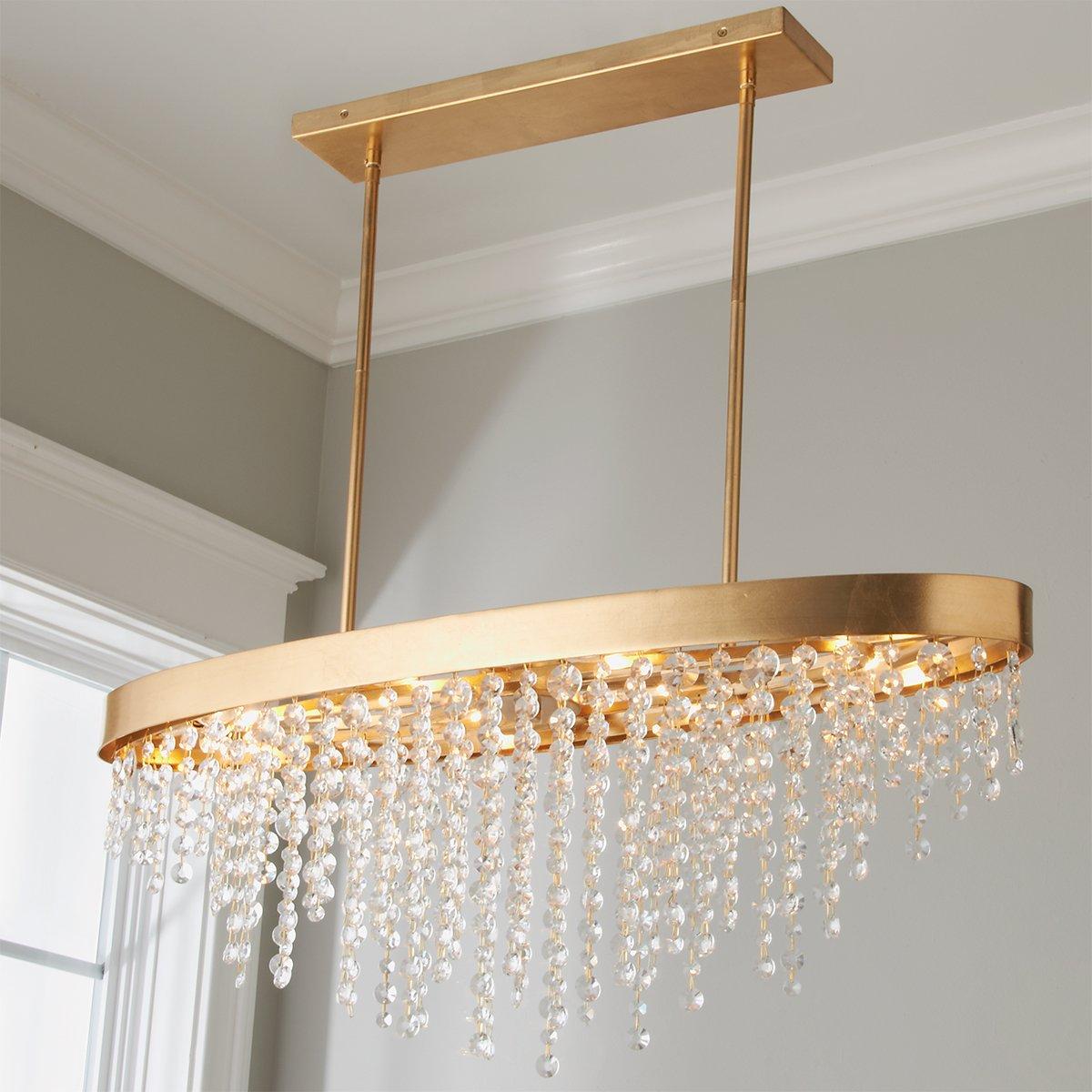 Cascading Crystals Island Chandelier - Oval