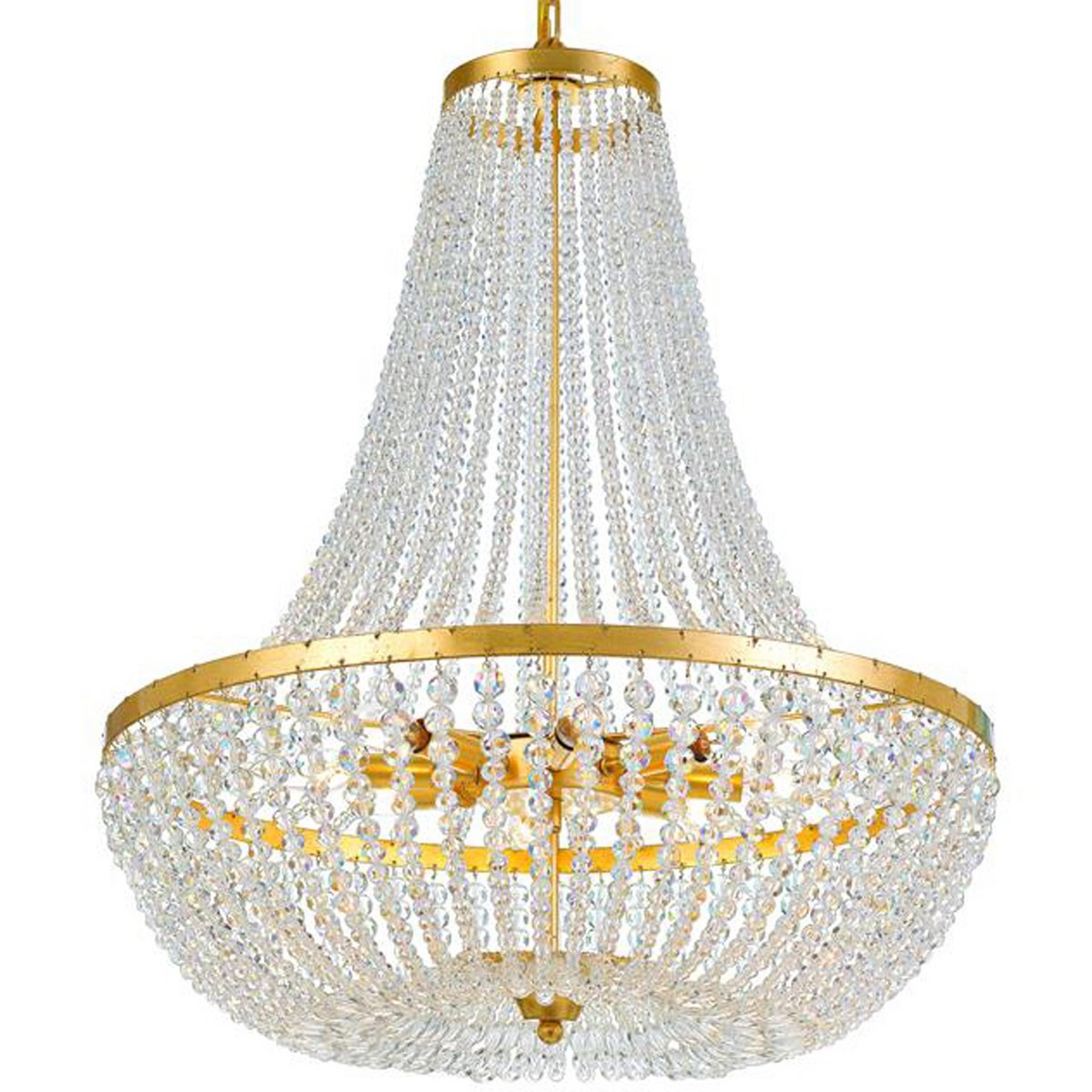 A Sophisticated Sophie Chandelier - Large with Antique Gold / Clear Crystal color