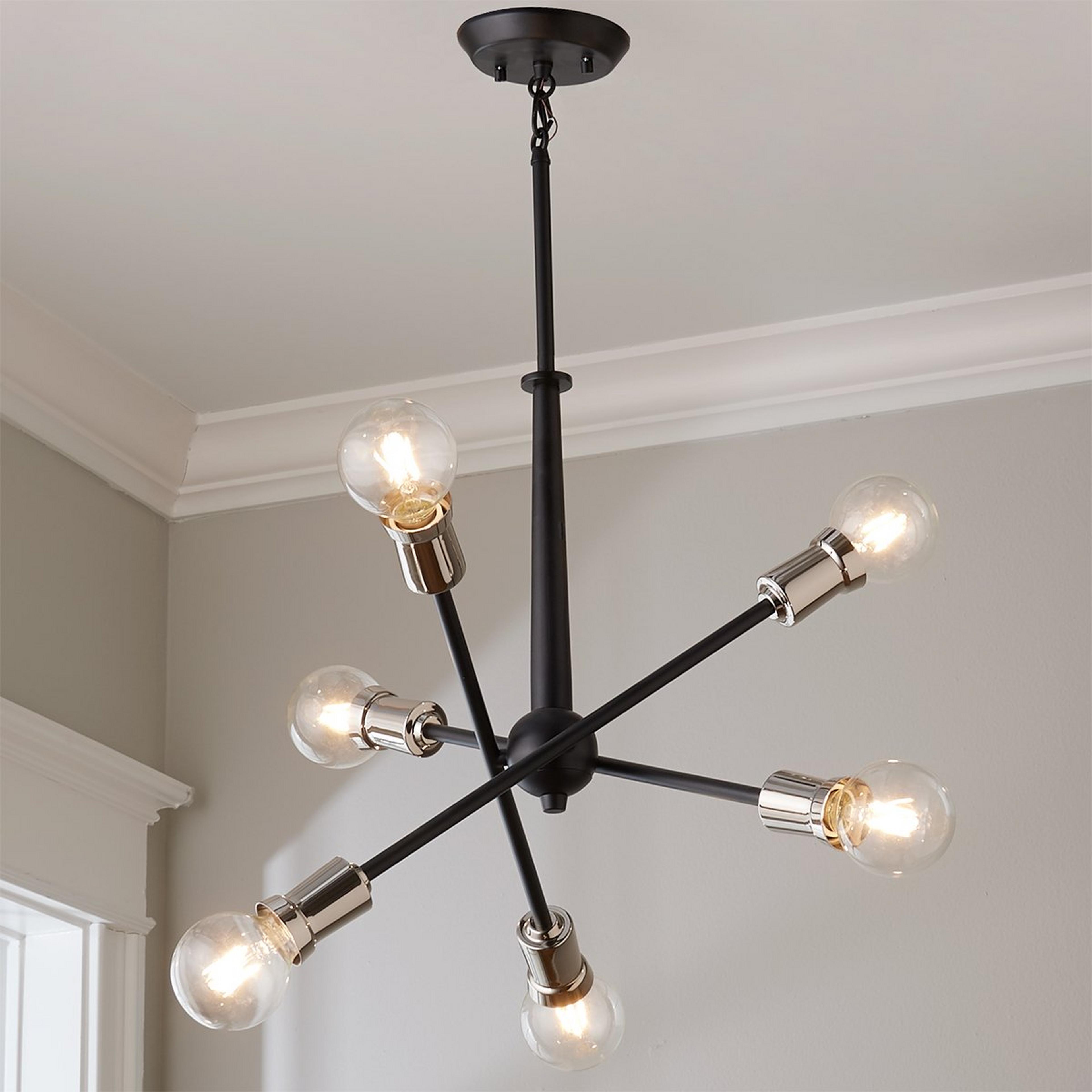 A Twirled Batons Chandelier with Black  color