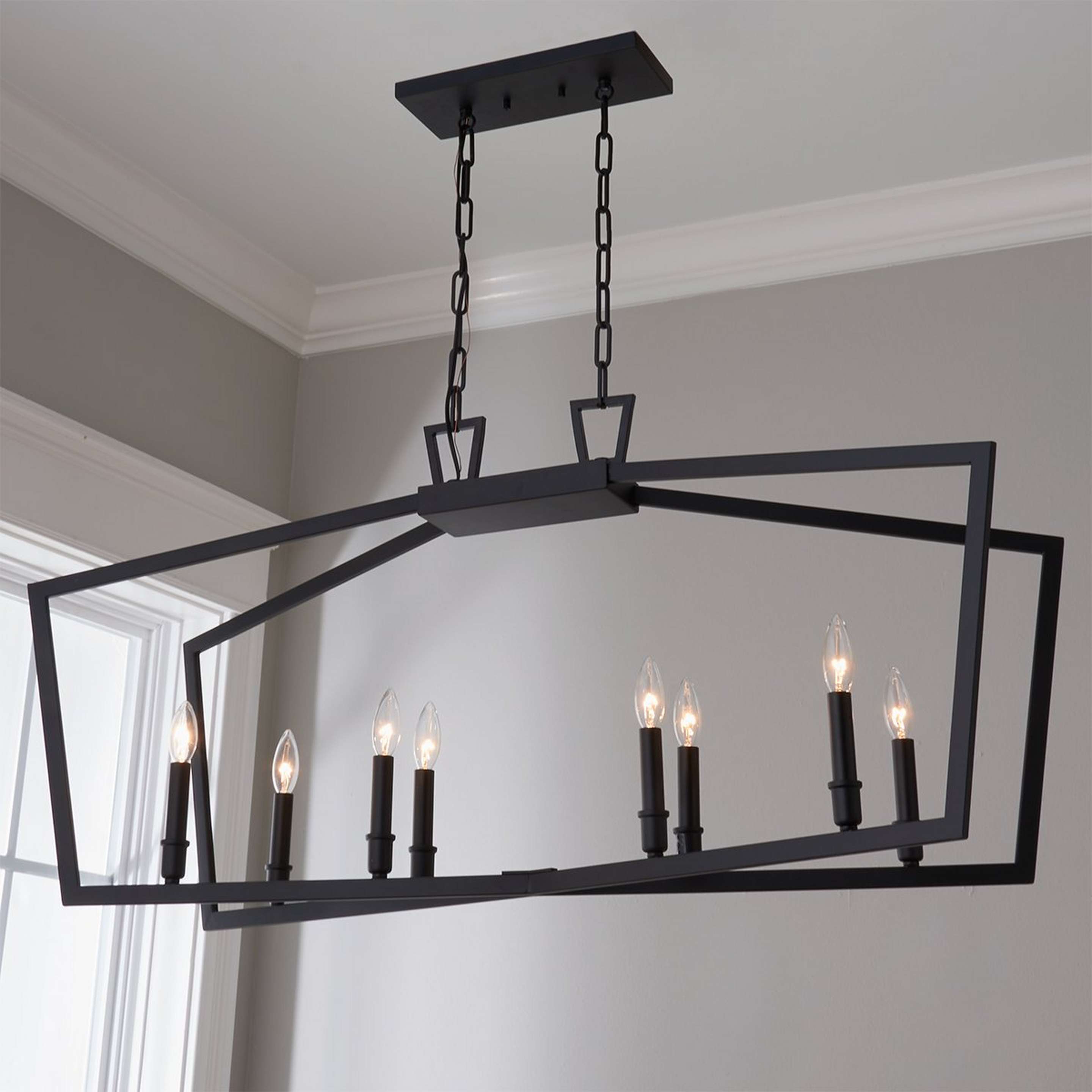 A Conservative Contemporary Island Chandelier with Black color