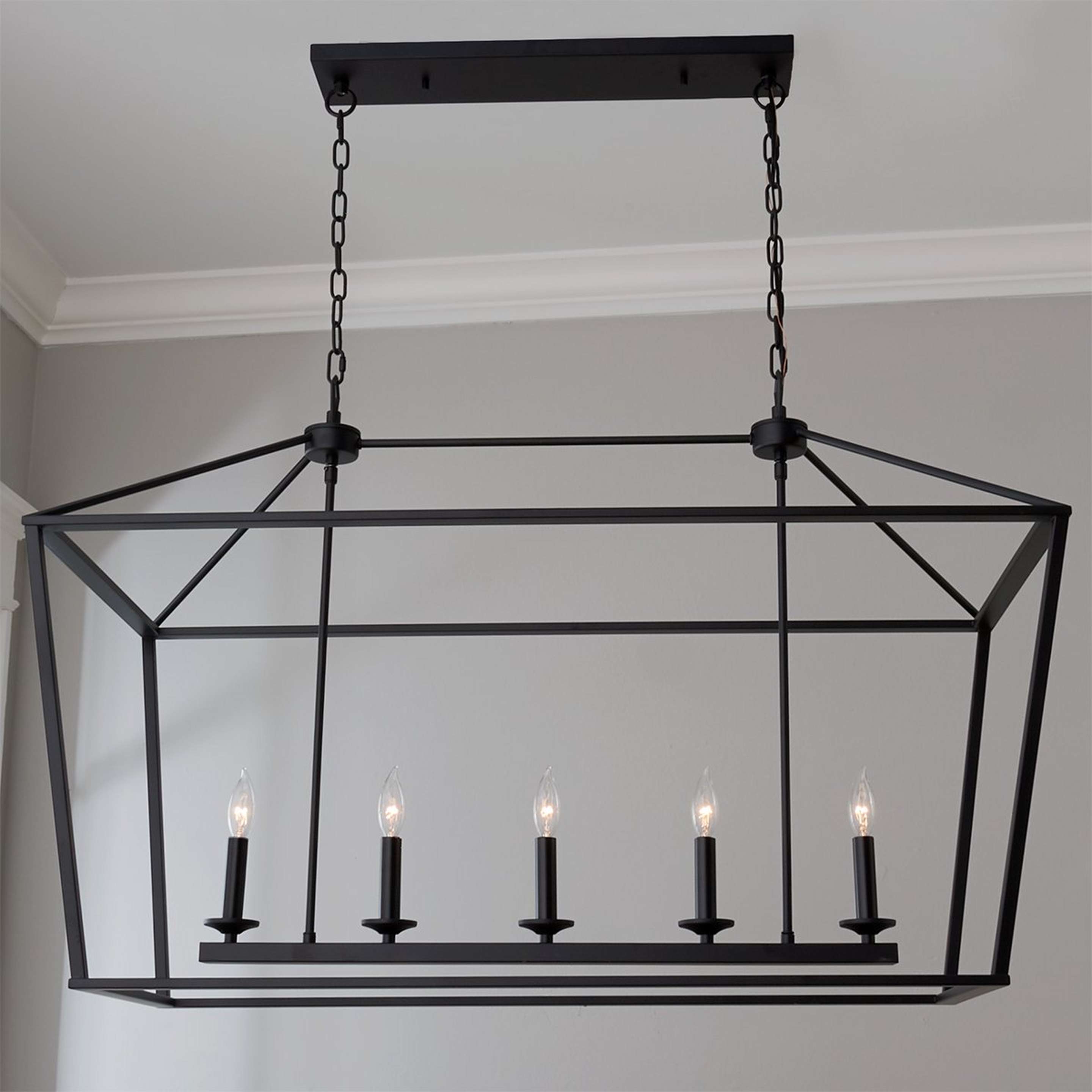 A Leon Lantern Island Chandelier with Black color