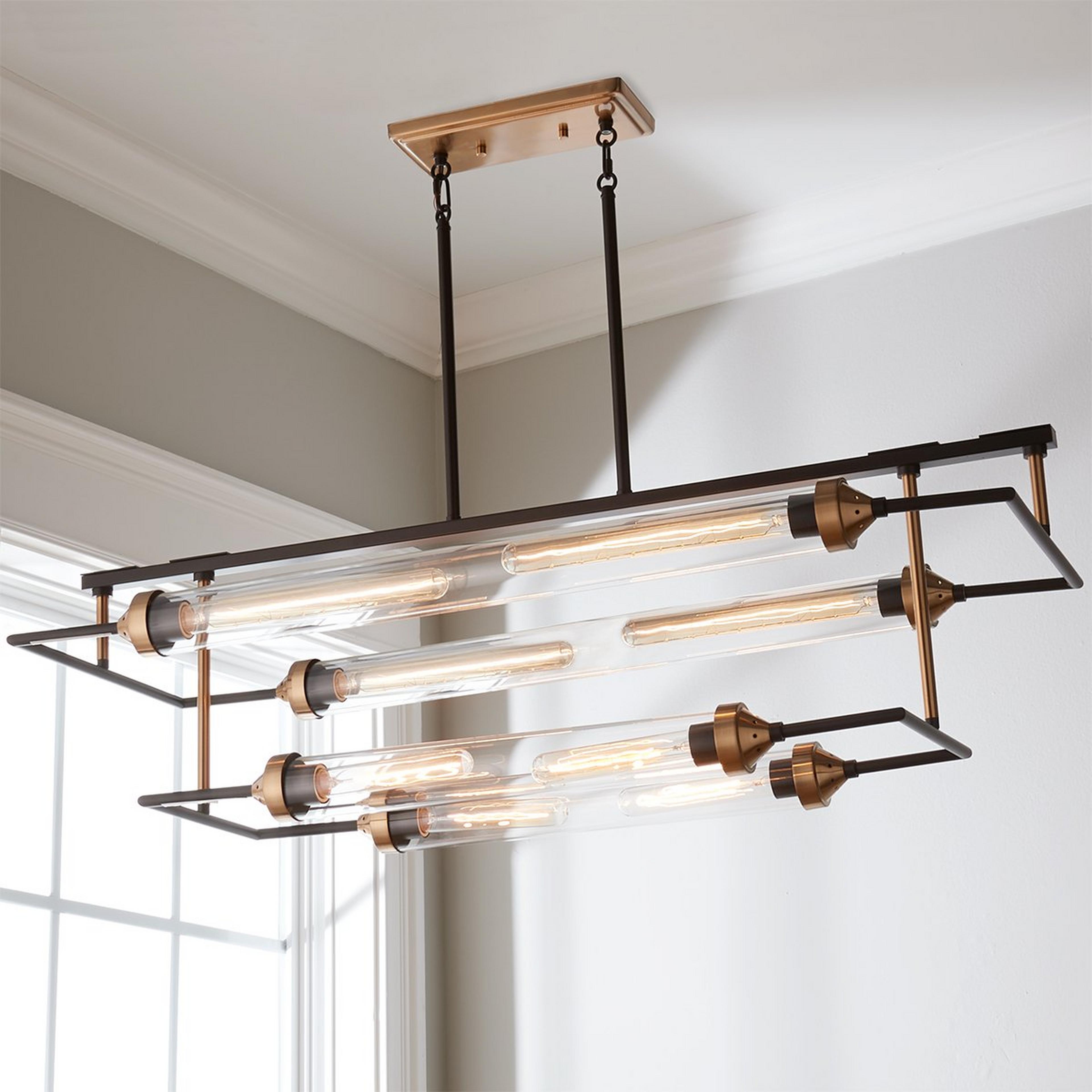 A Circuit Board Chandelier with Satin Brass / Bronze color