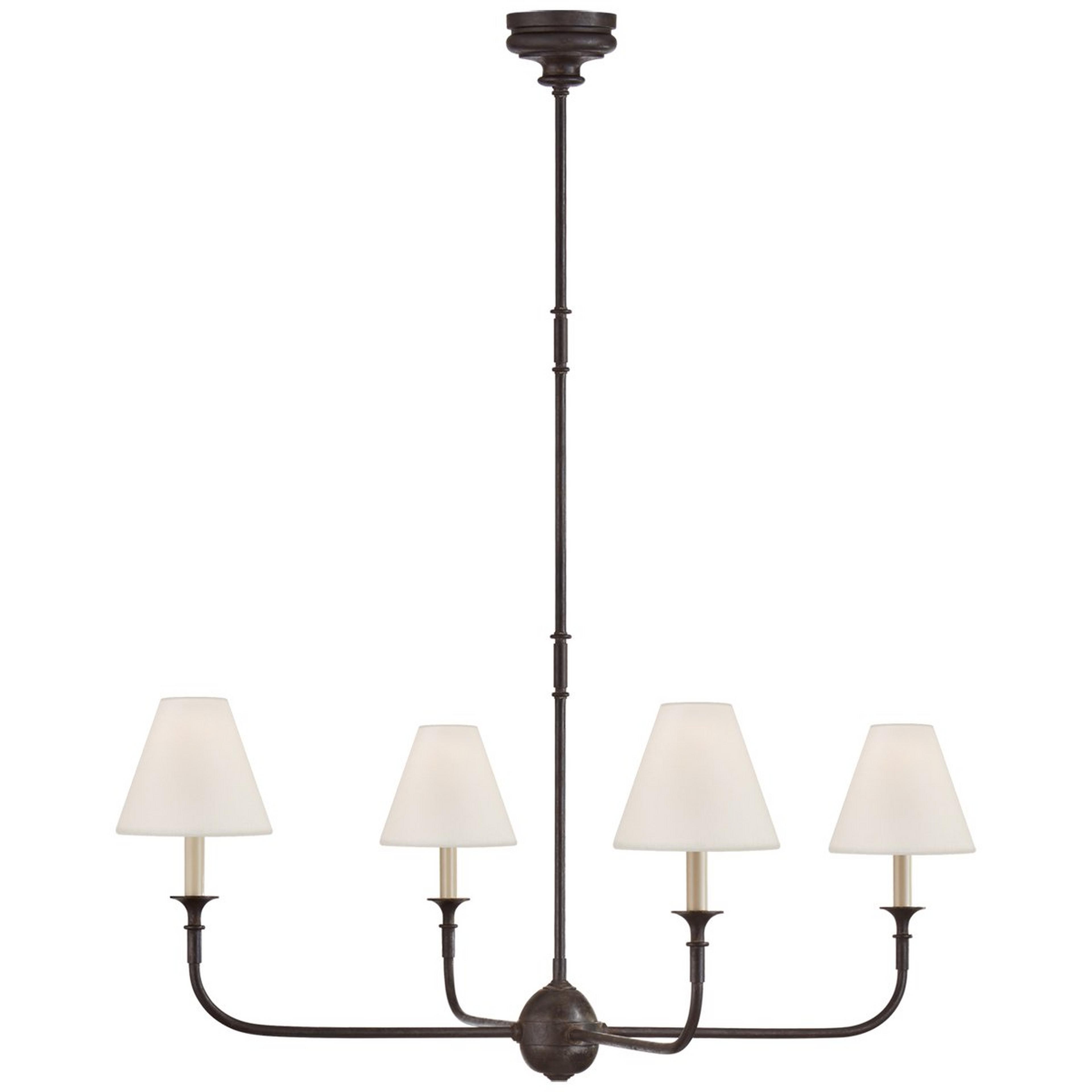 A Slim Shaded Chandelier - Small with Aged Iron color