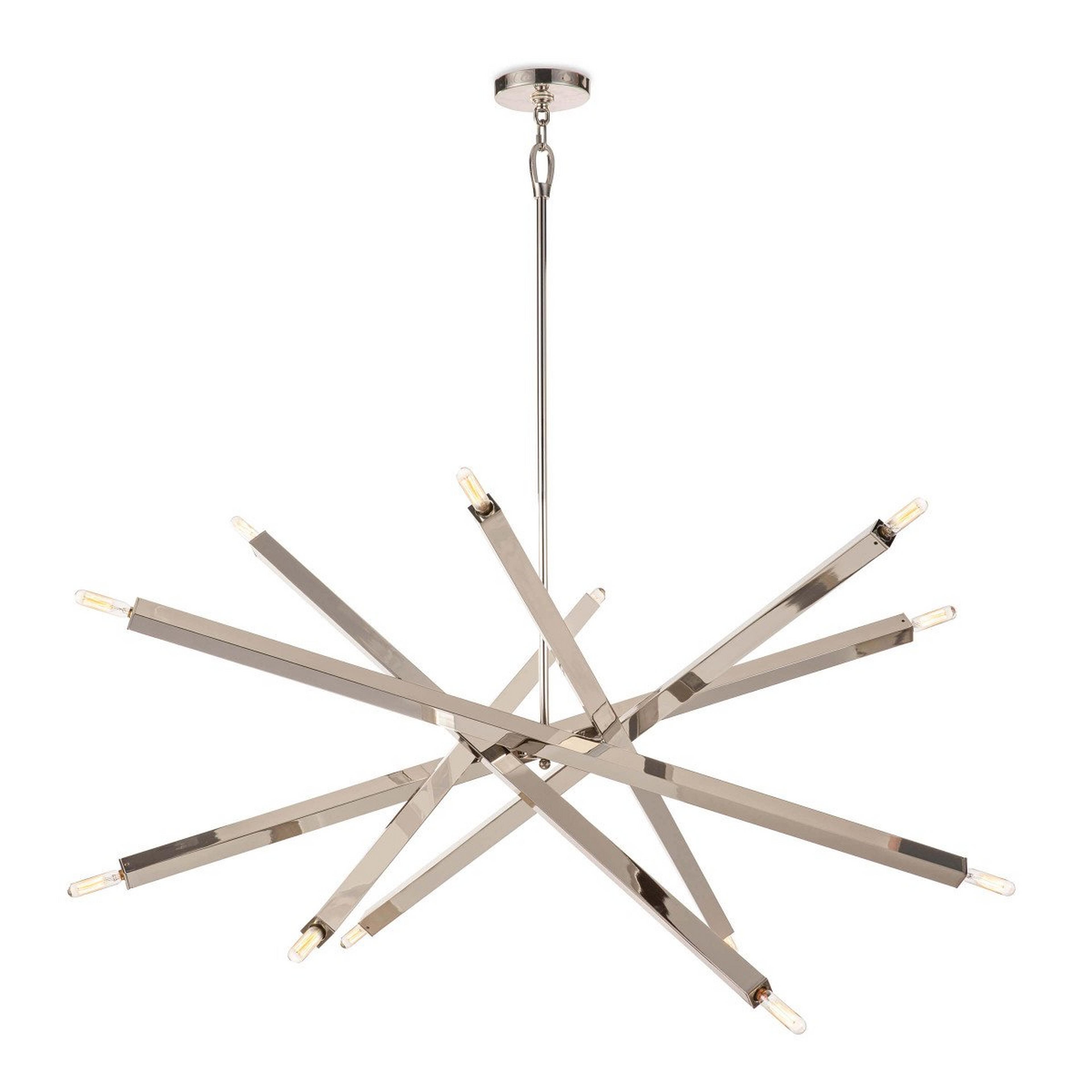 A Barre Chandelier with Polished Nickel color